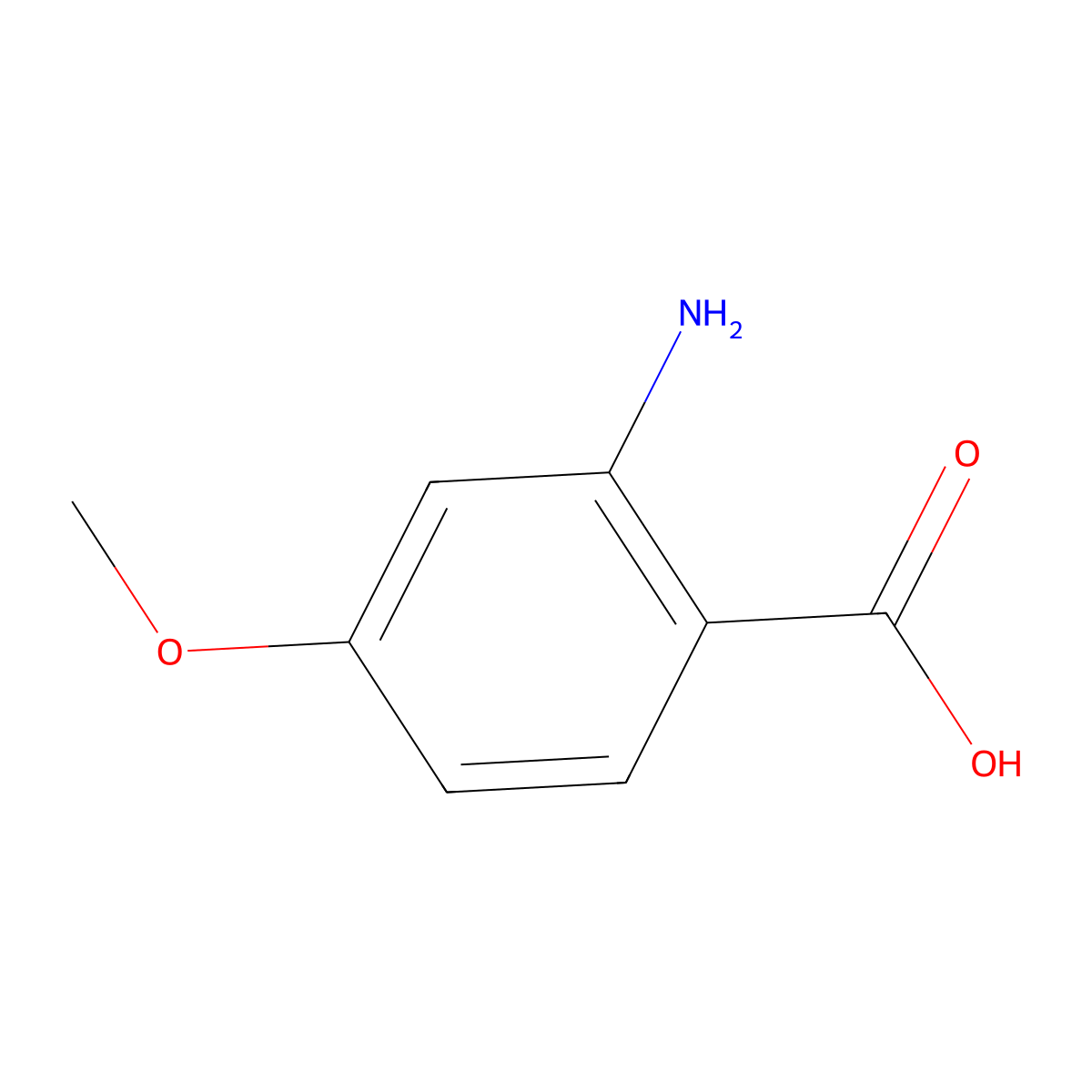 2-Amino-4-methoxybenzoic acid molecular structure, CAS 4294-95-5