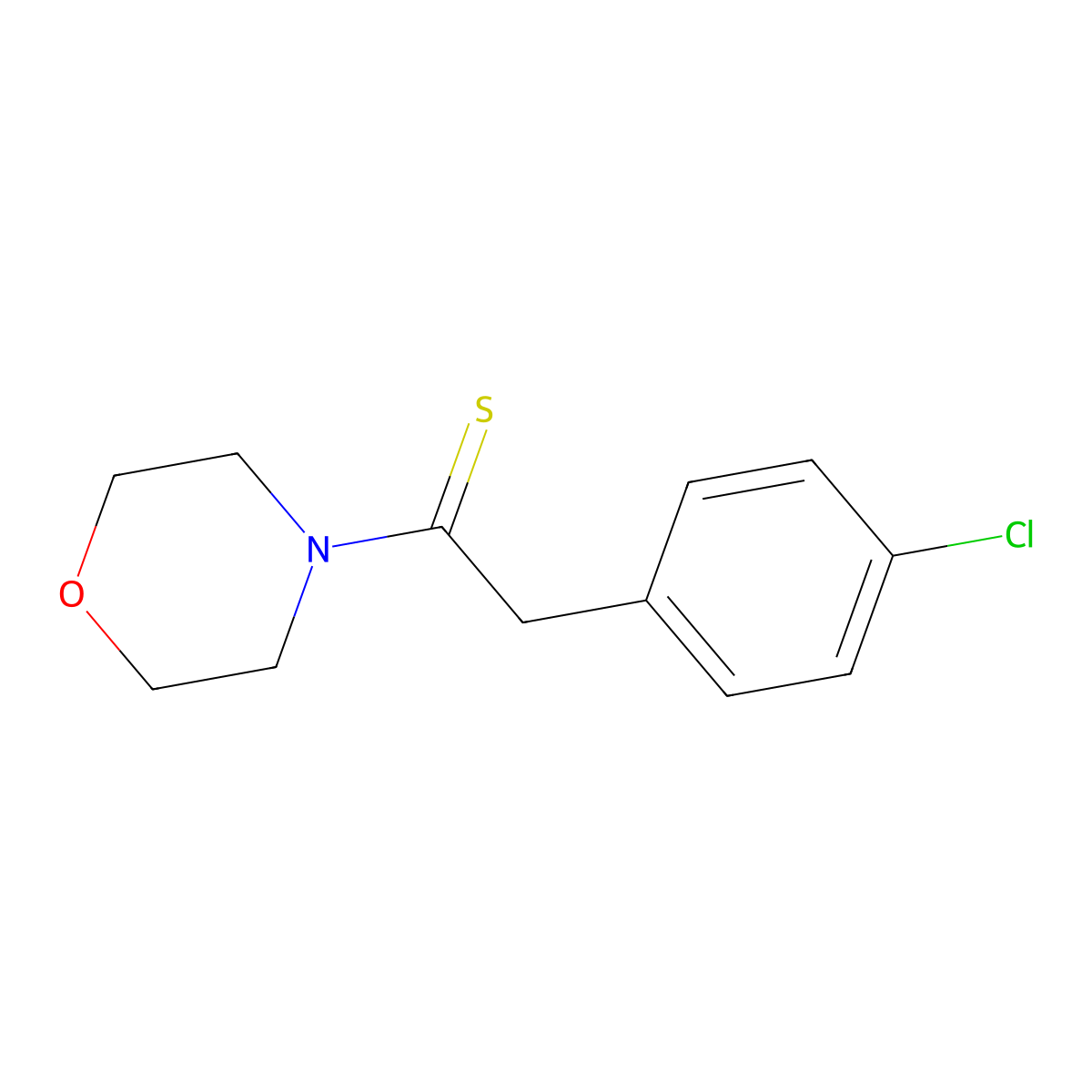 2-(4-Chlorophenyl)-1-(4-morpholinyl)ethanethione molecular structure, CAS 42945-85-7