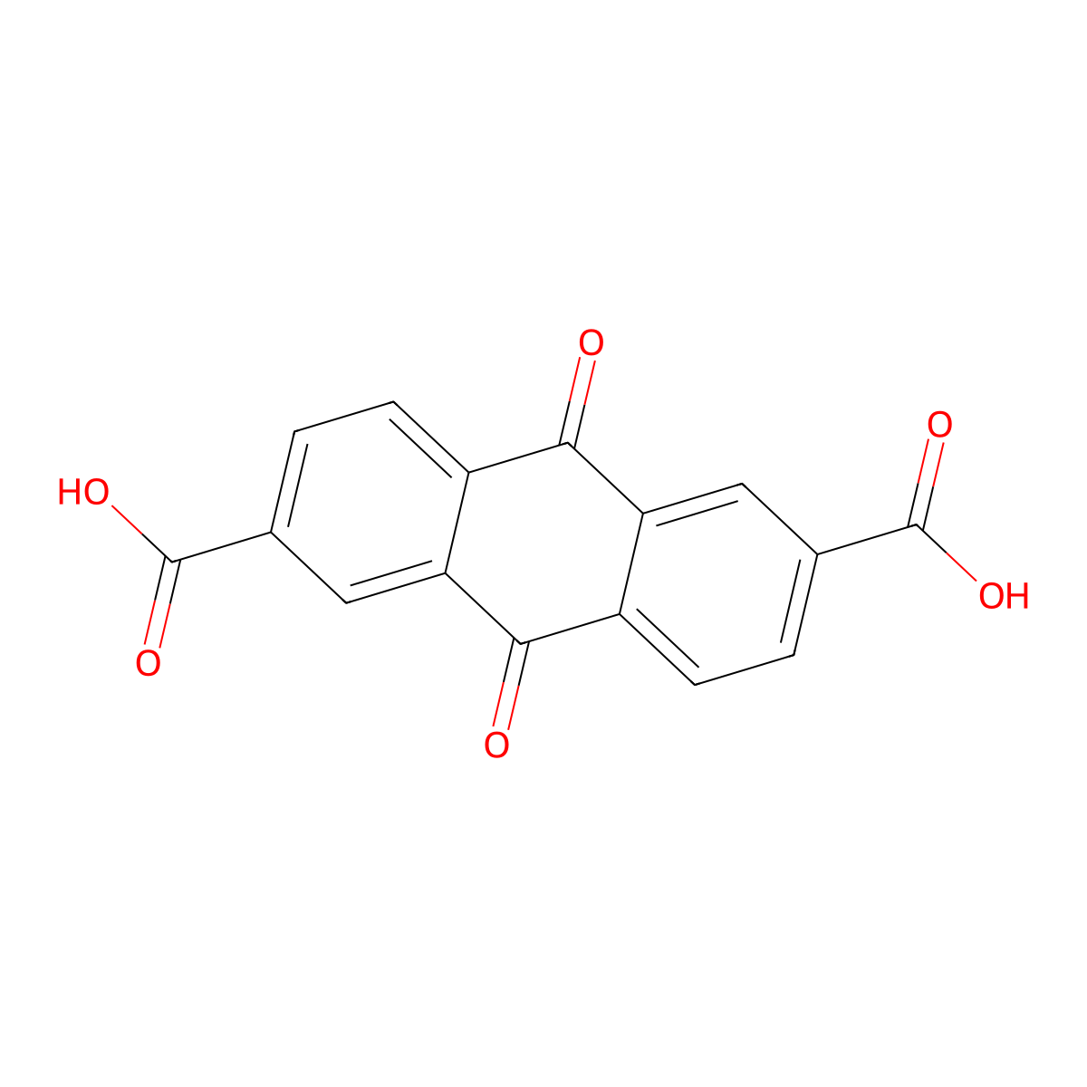 9,10-Dioxo-9,10-dihydroanthracene-2,6-dicarboxylic acid molecular structure, CAS 42946-19-0