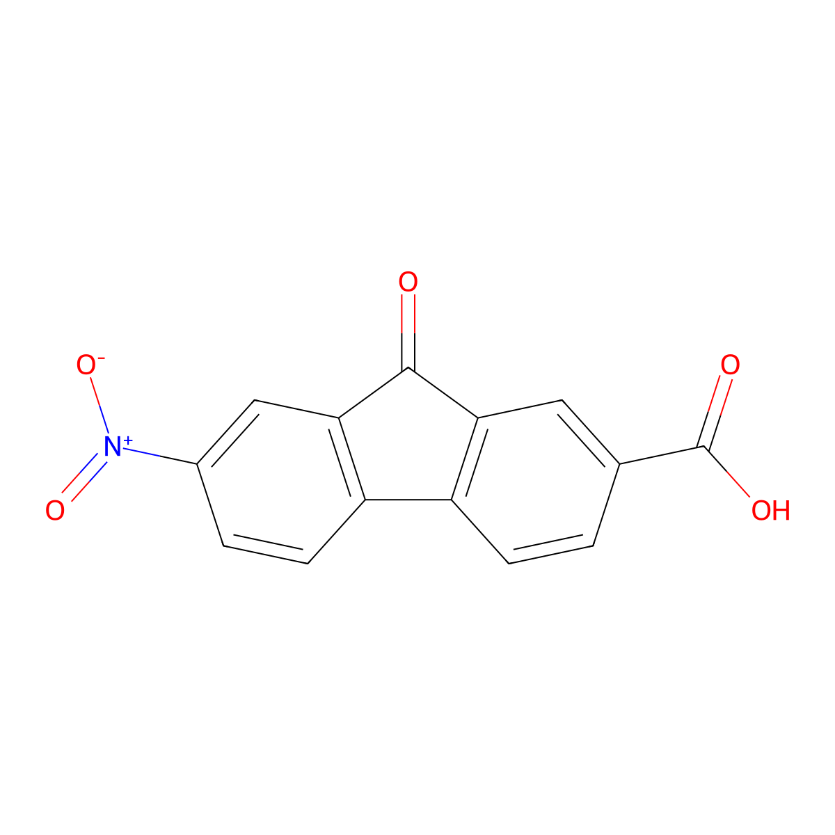 7-Nitro-9-oxo-9H-fluorene-2-carboxylic acid molecular structure, CAS 42946-25-8