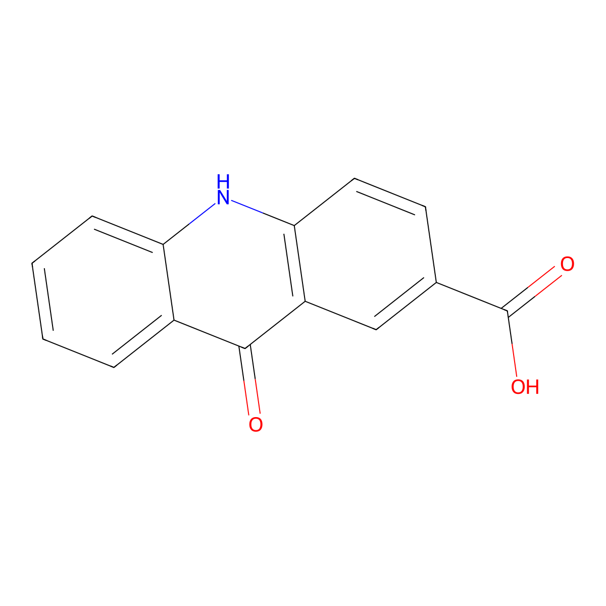 9-Oxo-9,10-dihydroacridine-2-carboxylic acid molecular structure, CAS 42946-36-1