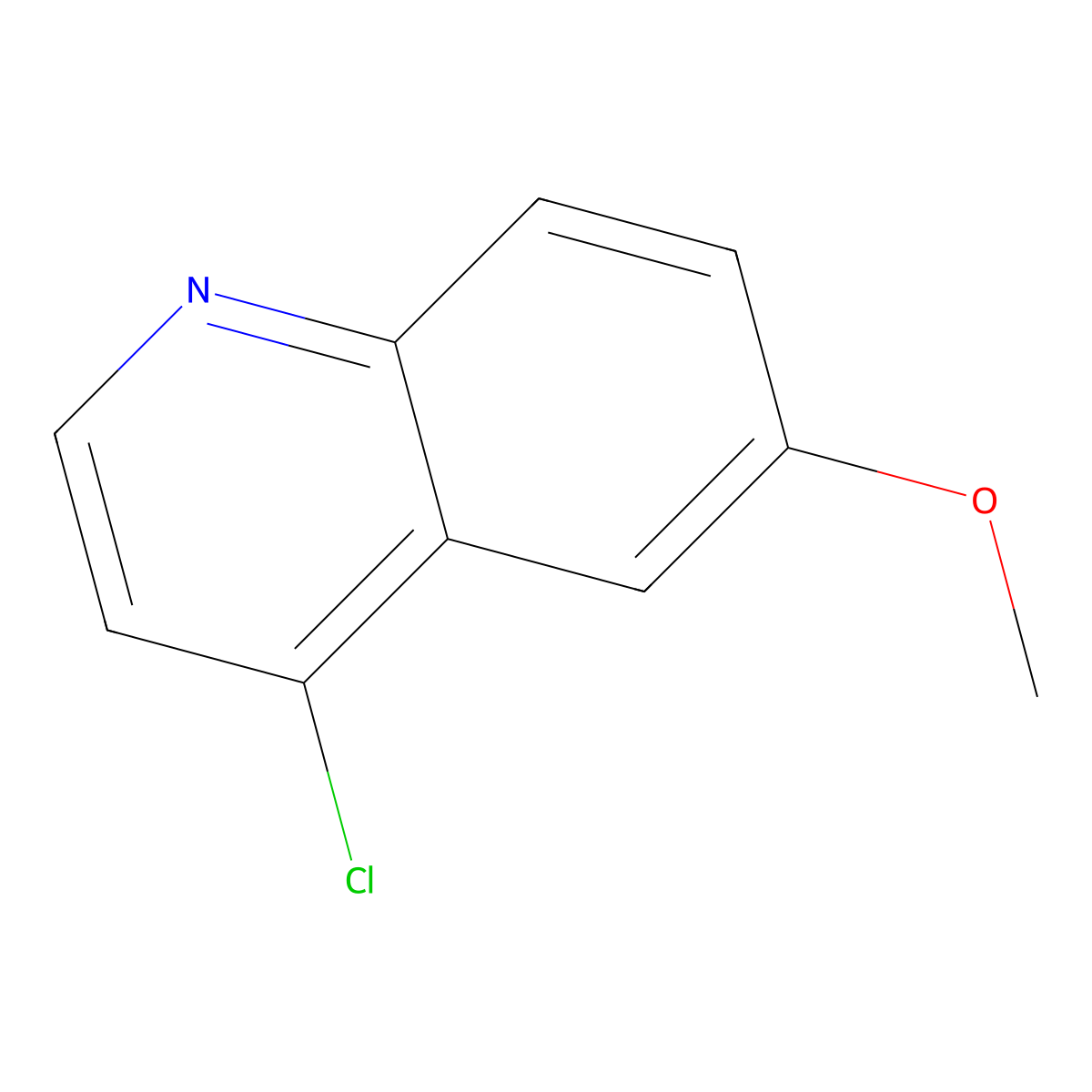4-Chloro-6-methoxyquinoline molecular structure, CAS 4295-04-9