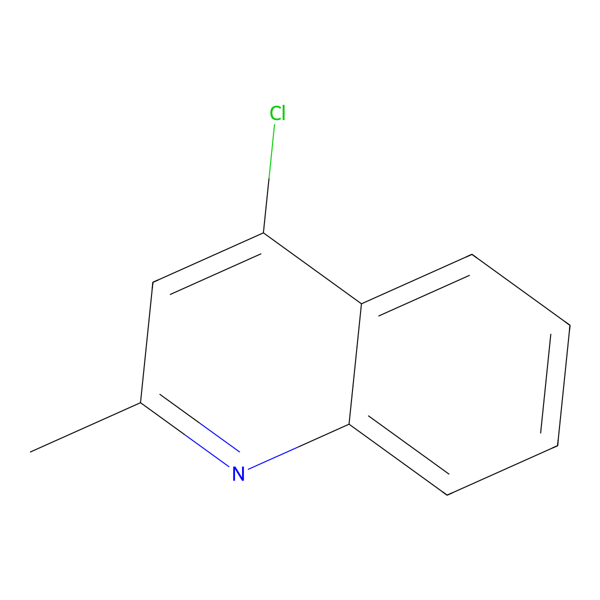 4-Chloro-2-methylquinoline molecular structure, CAS 4295-06-1