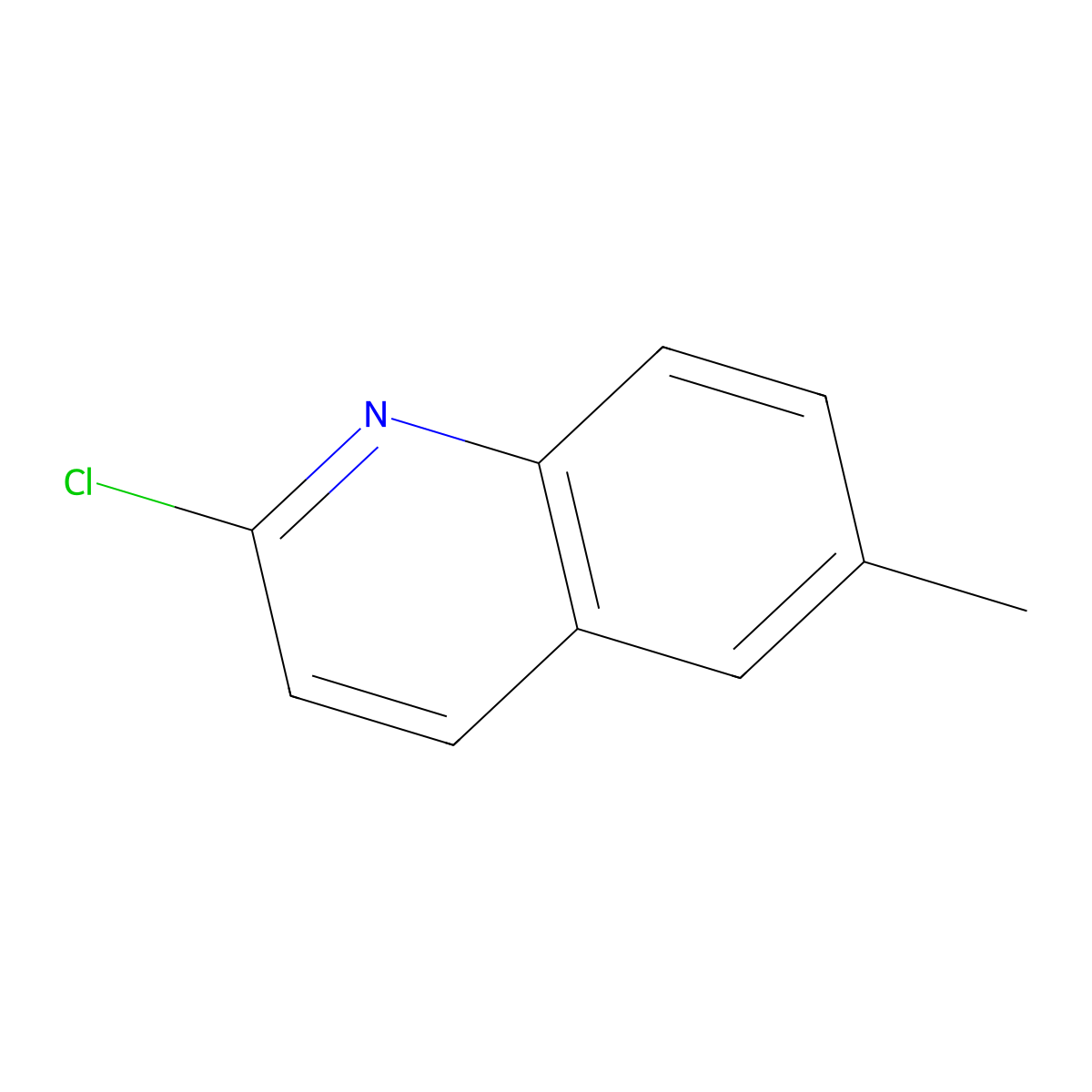 2-Chloro-6-methylquinoline molecular structure, CAS 4295-11-8