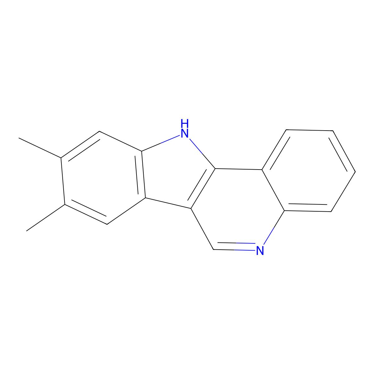 11H-Indolo(3,2-c)quinoline, 8,9-dimethyl- molecular structure, CAS 4295-33-4
