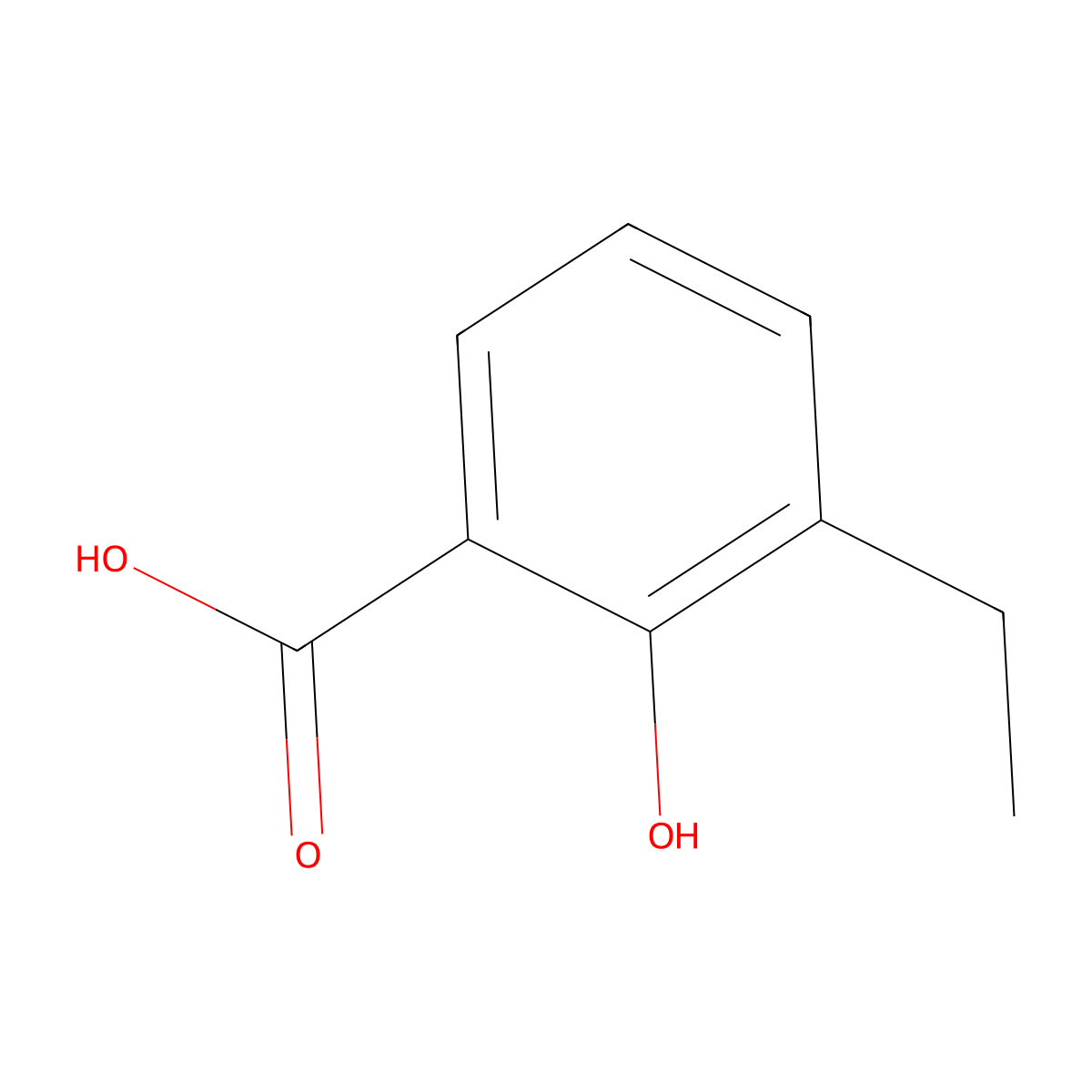 3-Ethyl-2-hydroxybenzoic acid molecular structure, CAS 4295-51-6