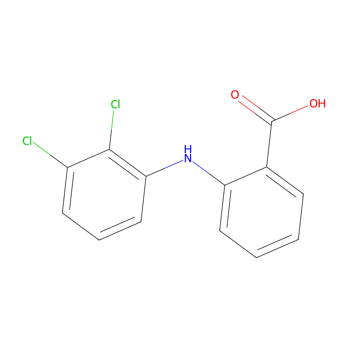2-((2,3-Dichlorophenyl)amino)benzoic acid molecular structure, CAS 4295-55-0