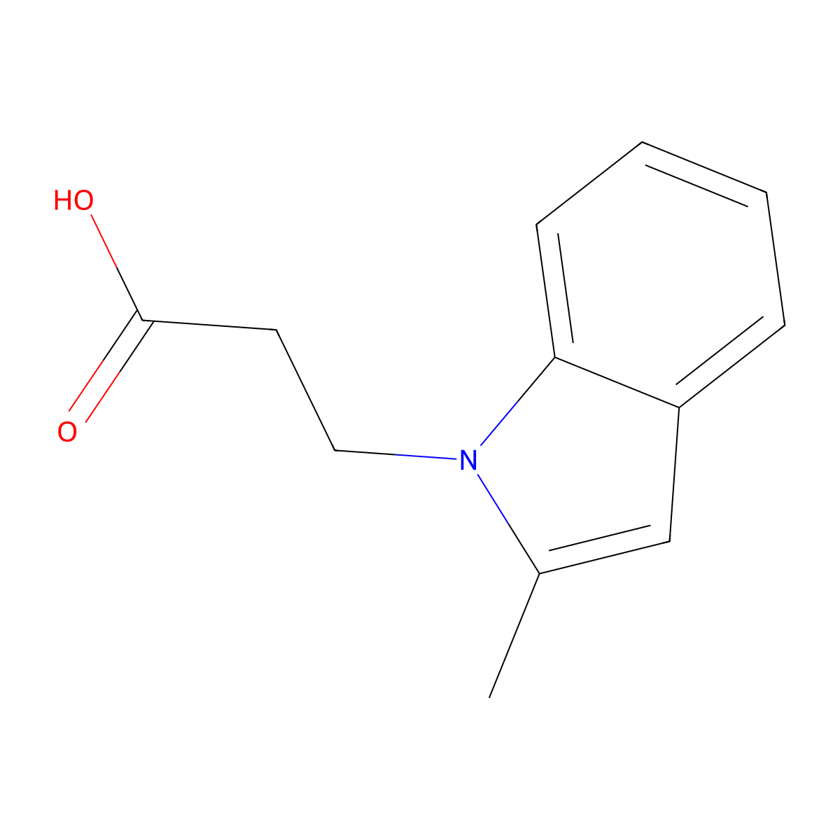 3-(2-Methyl-1H-indol-1-yl)propanoic acid molecular structure, CAS 42951-33-7