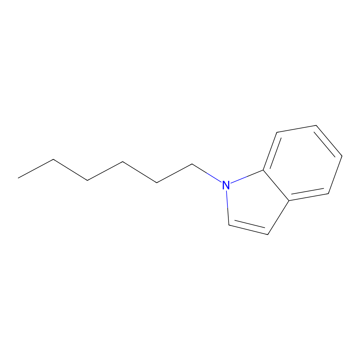 1-Hexyl-1H-indole molecular structure, CAS 42951-62-2