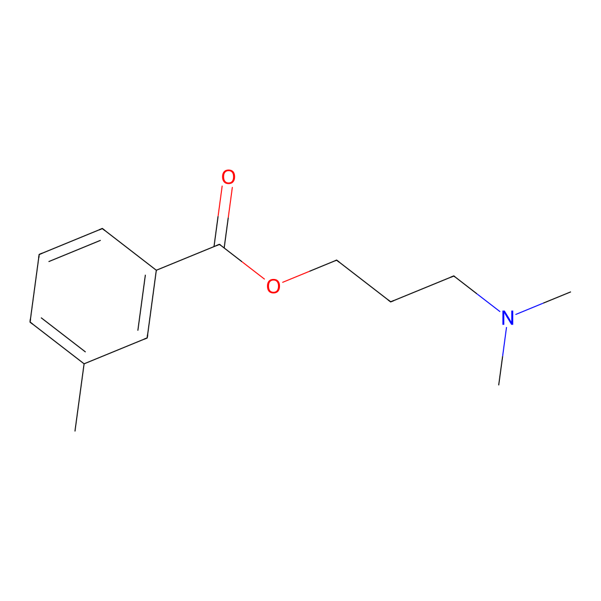 3-(Dimethylamino)propyl 3-methylbenzoate molecular structure, CAS 42957-66-4