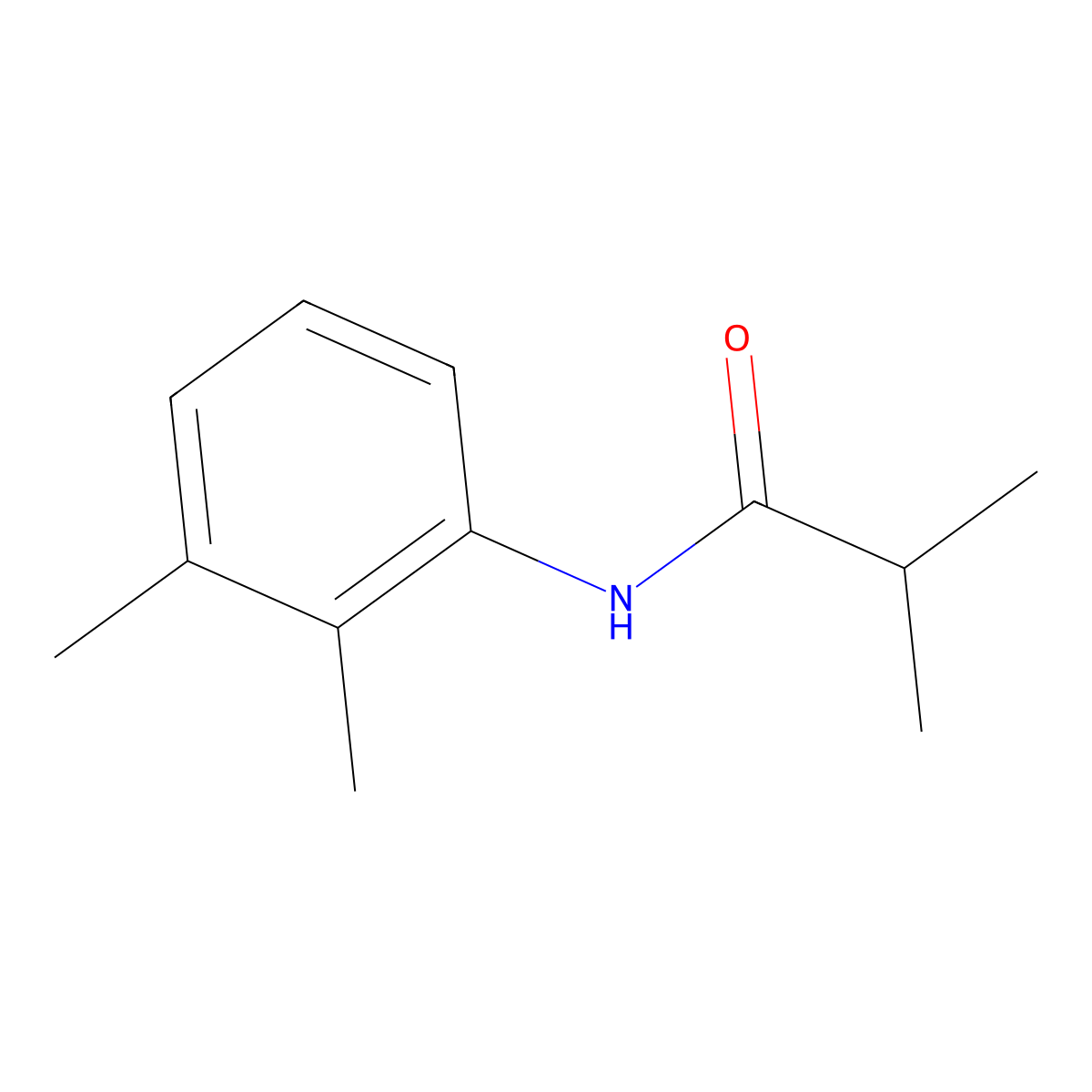 N-(2,3-dimethylphenyl)-2-methylpropanamide molecular structure, CAS 42958-18-9