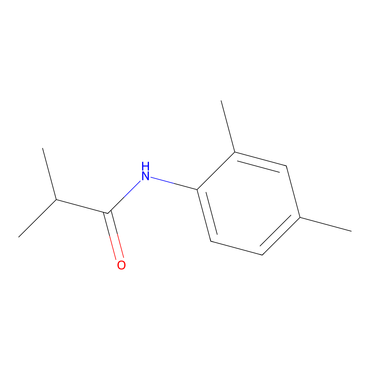 N-(2,4-dimethylphenyl)-2-methylpropanamide molecular structure, CAS 42958-19-0