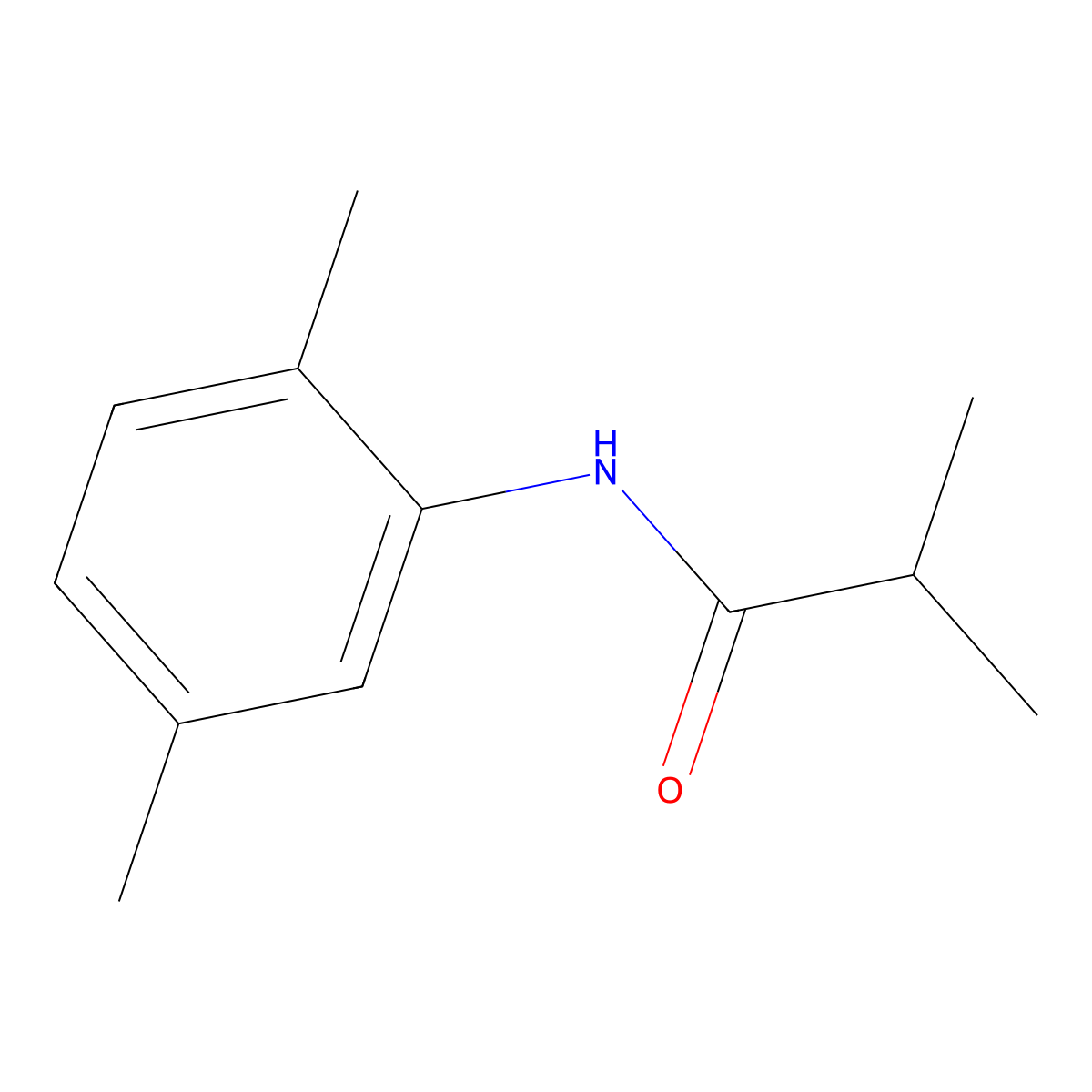N-(2,5-dimethylphenyl)-2-methylpropanamide molecular structure, CAS 42958-20-3