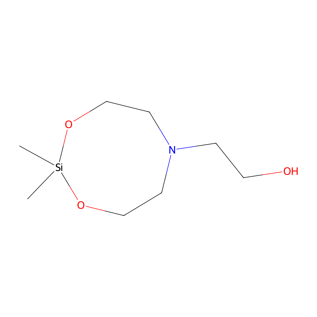 2,2-Dimethyl-1,3-dioxa-6-aza-2-silacyclooctane-6-ethanol molecular structure, CAS 42959-18-2