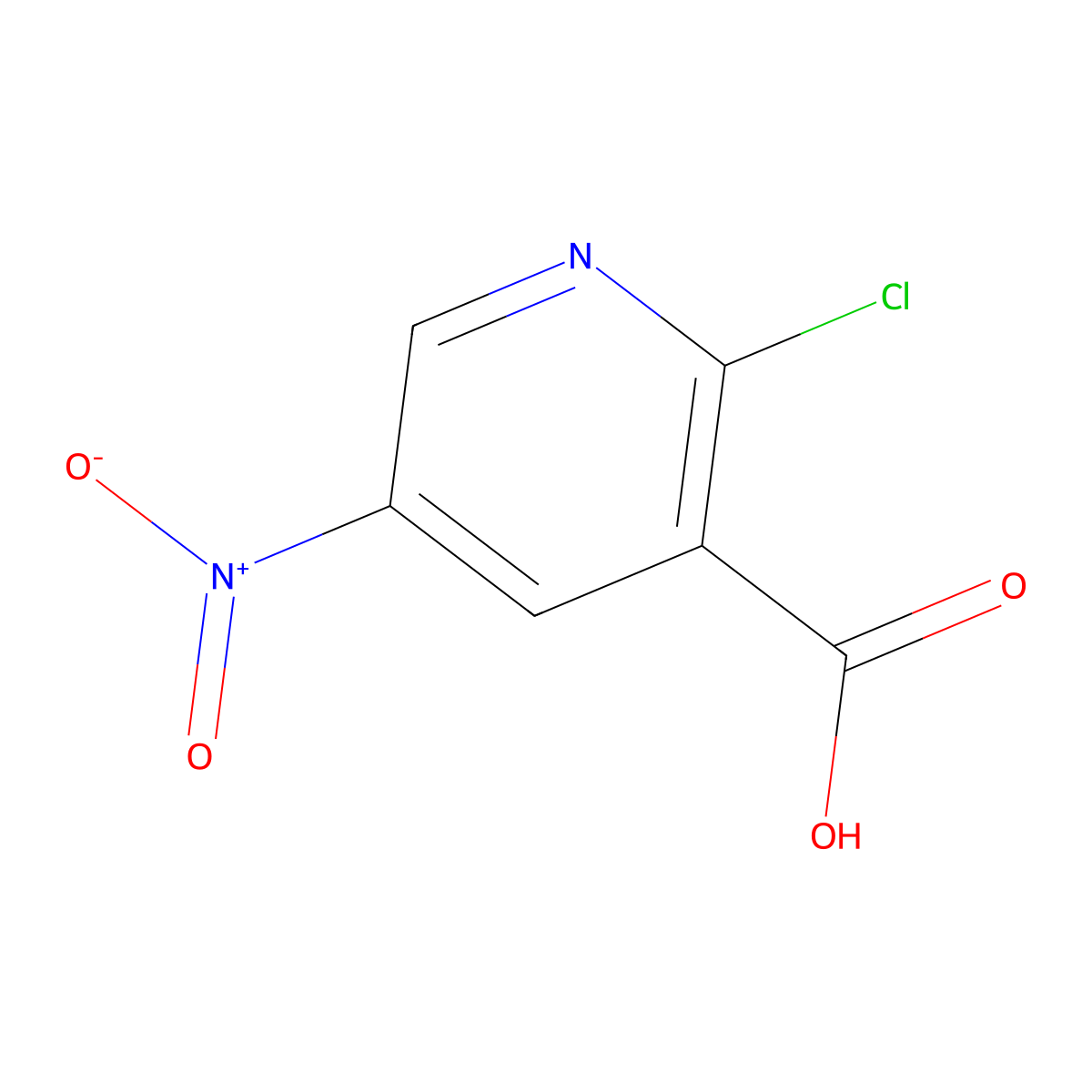 2-Chloro-5-nitronicotinic acid molecular structure, CAS 42959-38-6