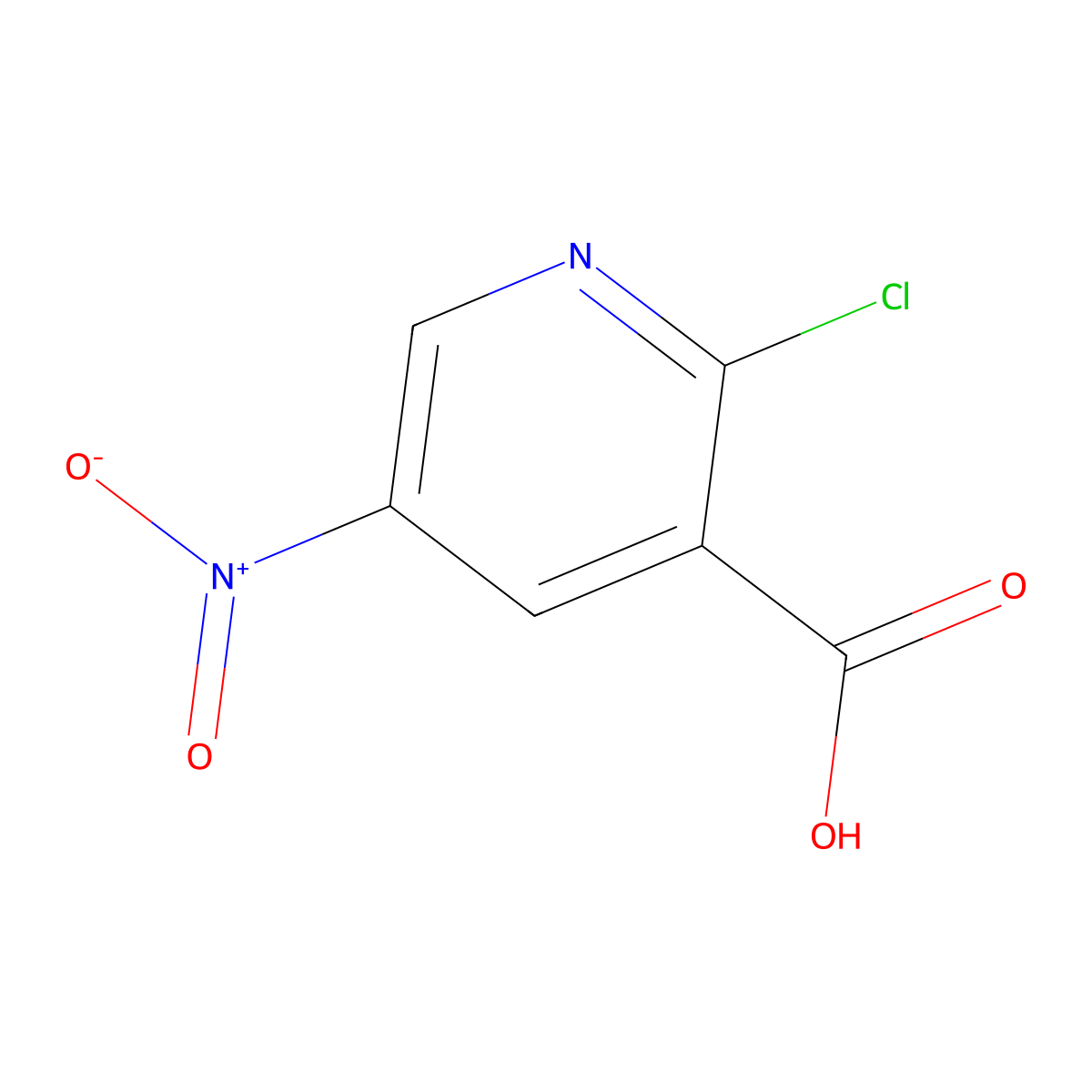 2-Chloro-5-nitronicotinic acid molecular structure, CAS 42959-38-6