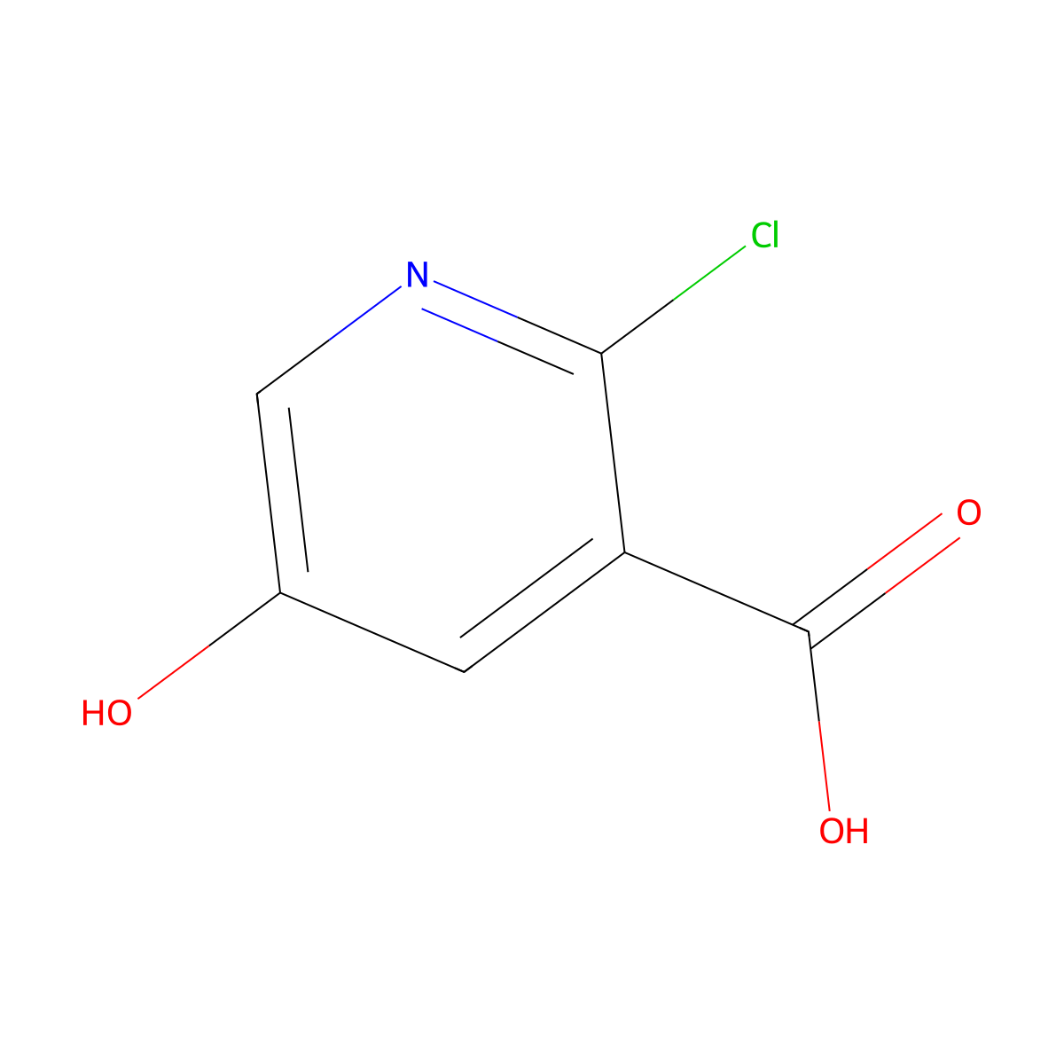 2-Chloro-5-hydroxypyridine-3-carboxylic acid molecular structure, CAS 42959-40-0
