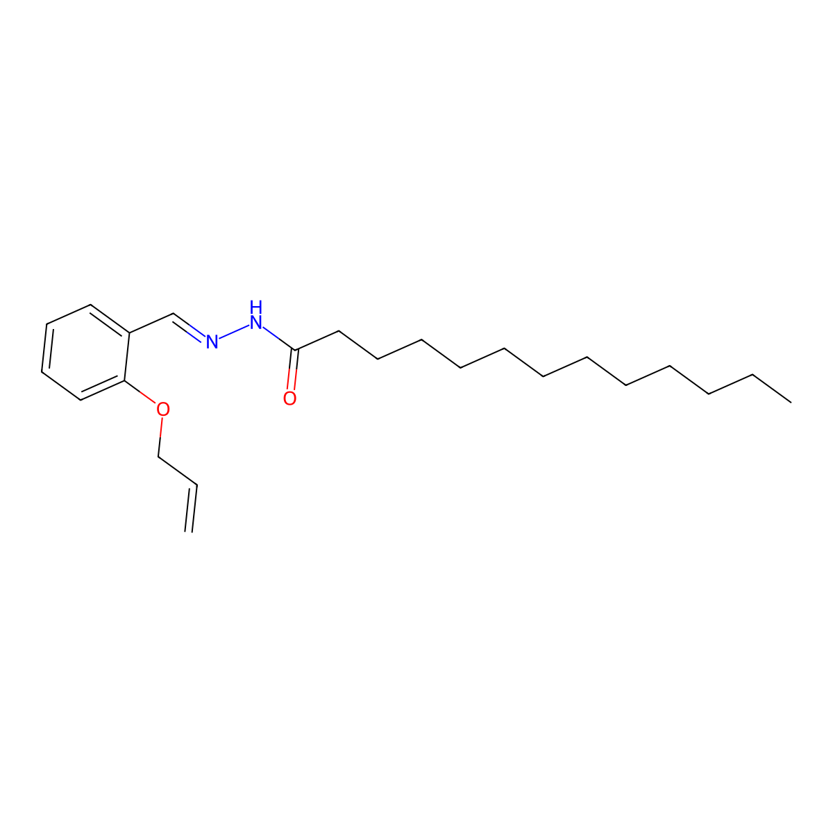 N-[(2-prop-2-enoxyphenyl)methylideneamino]tridecanamide molecular structure, CAS 4296-17-7