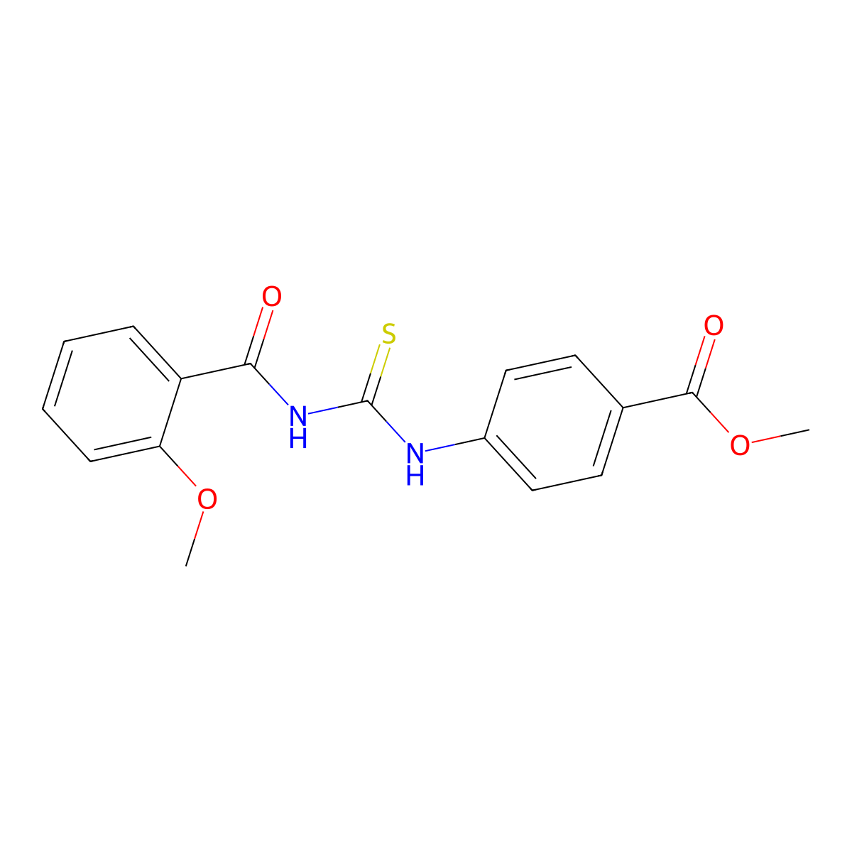 Methyl 4-[(2-methoxybenzoyl)carbamothioylamino]benzoate molecular structure, CAS 429620-22-4