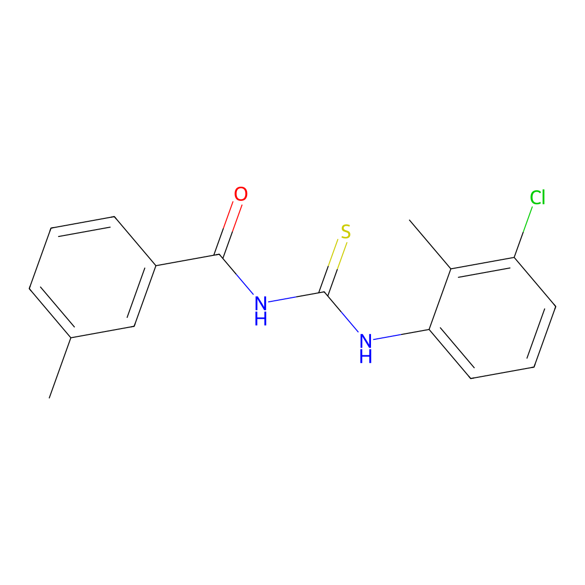 N-(3-chloro-2-methylphenyl)-N'-(3-methylbenzoyl)thiourea molecular structure, CAS 429620-23-5