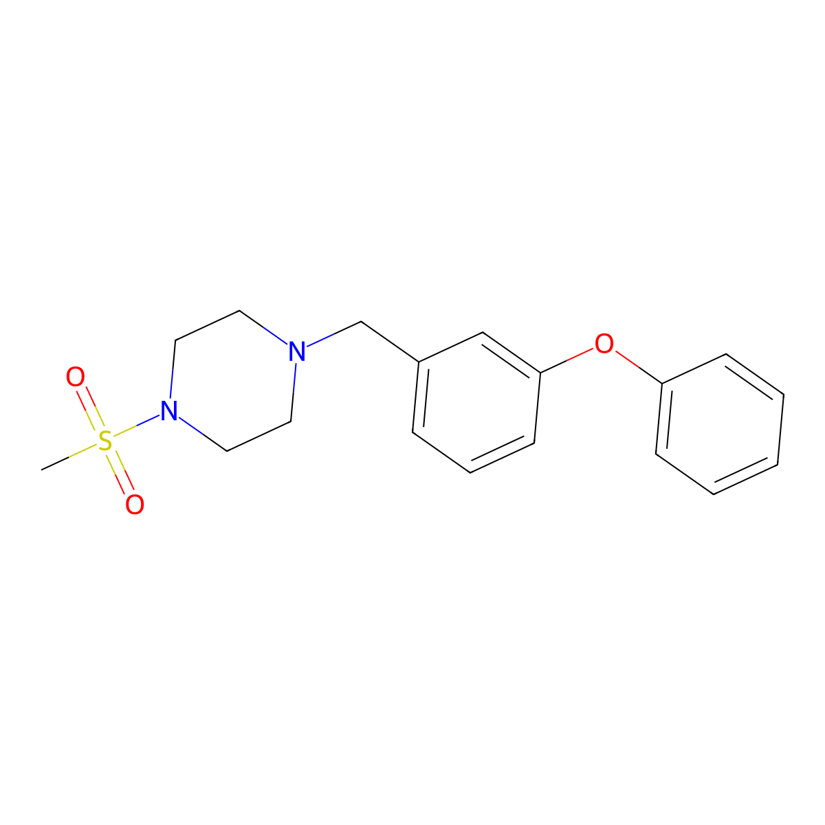 1-(Methylsulfonyl)-4-(3-phenoxybenzyl)piperazine molecular structure, CAS 429620-27-9