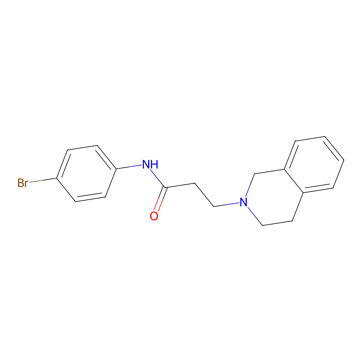 N-(4-bromophenyl)-3-(3,4-dihydroisoquinolin-2(1H)-yl)propanamide molecular structure, CAS 429620-28-0