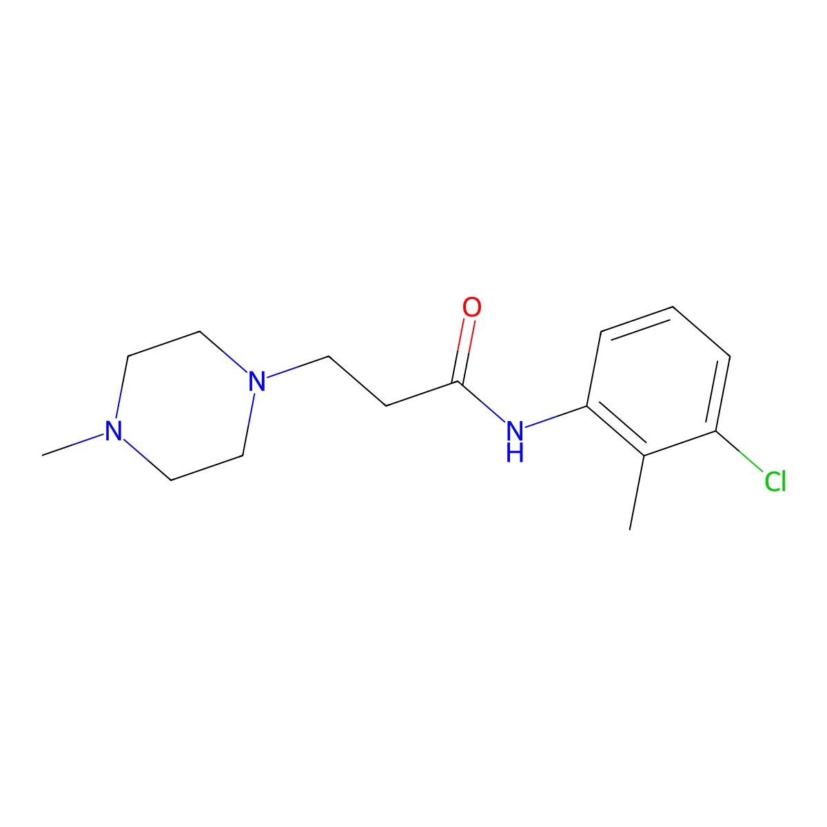 N-(3-chloro-2-methylphenyl)-3-(4-methylpiperazin-1-yl)propanamide molecular structure, CAS 429620-29-1