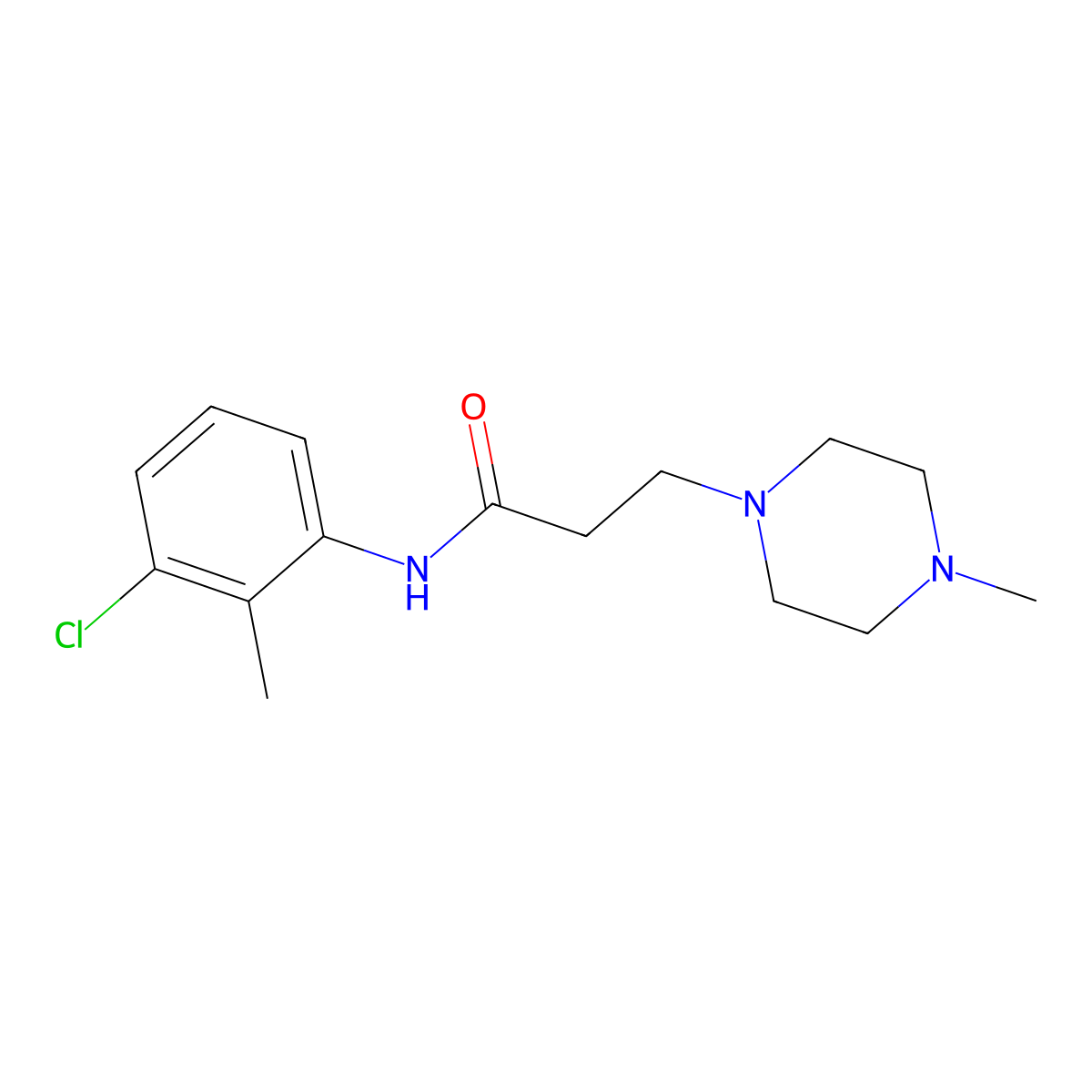 N-(3-chloro-2-methylphenyl)-3-(4-methylpiperazin-1-yl)propanamide molecular structure, CAS 429620-29-1