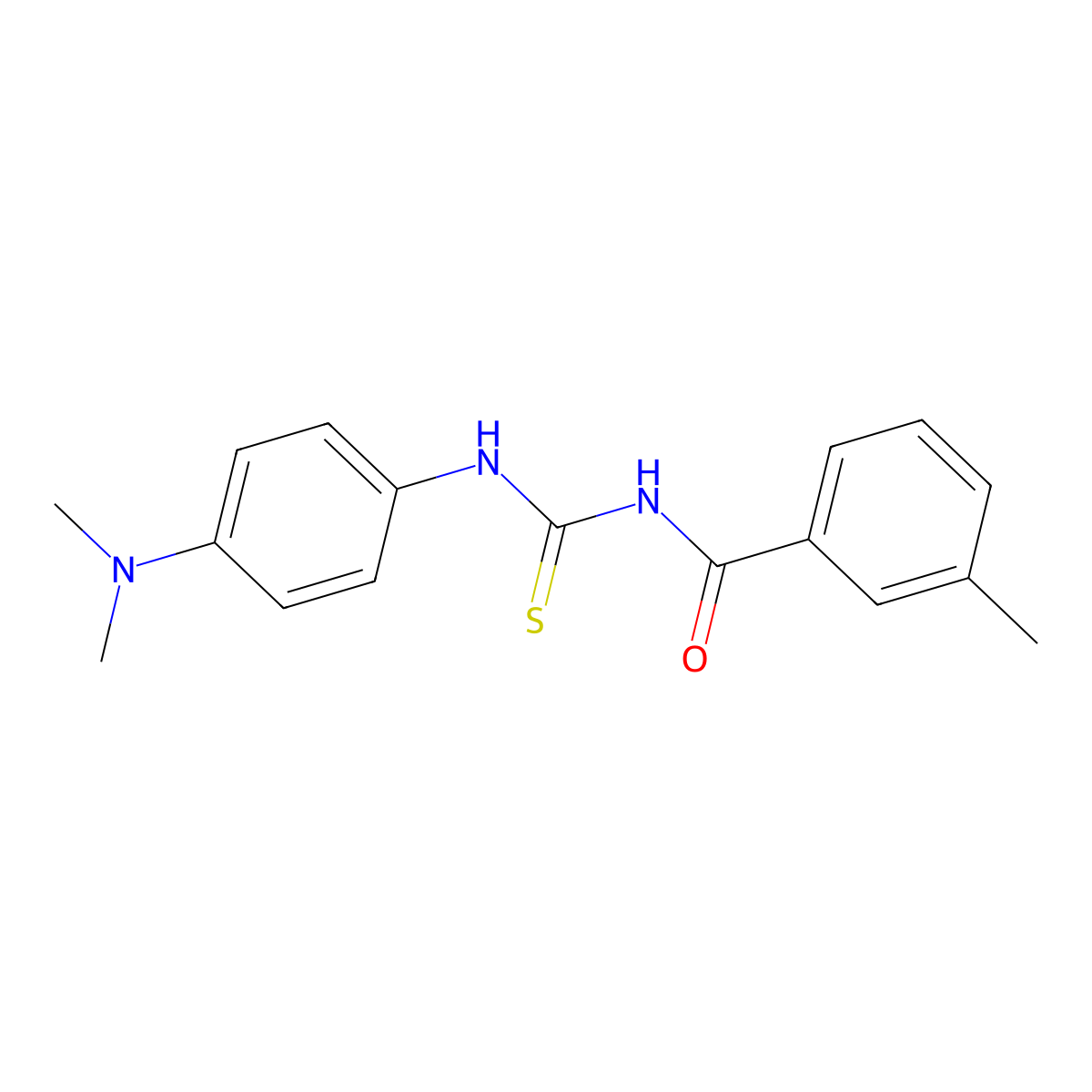 N-{[4-(dimethylamino)phenyl]carbamothioyl}-3-methylbenzamide molecular structure, CAS 429620-31-5