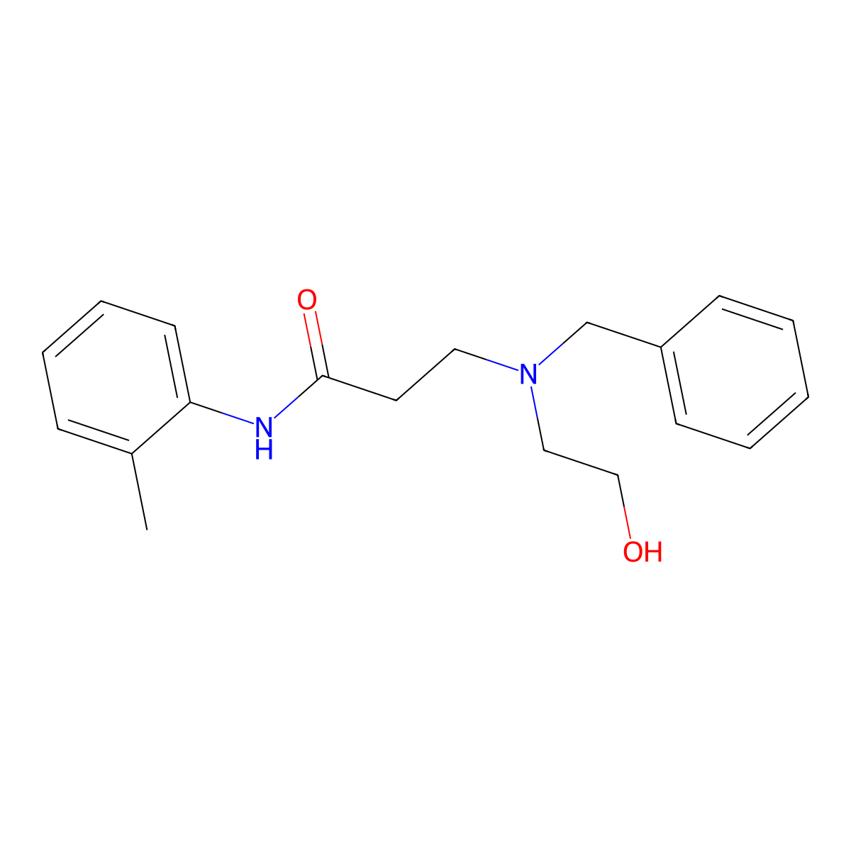 3-[benzyl(2-hydroxyethyl)amino]-N-(2-methylphenyl)propanamide molecular structure, CAS 429620-32-6