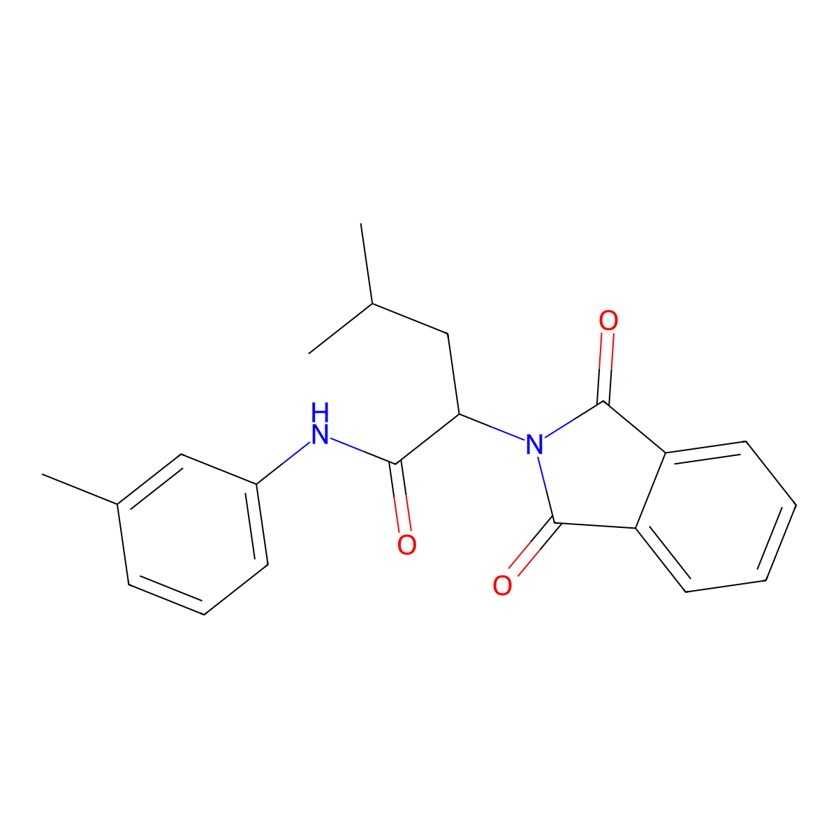 2-(1,3-dioxoisoindol-2-yl)-4-methyl-N-(3-methylphenyl)pentanamide molecular structure, CAS 429620-35-9