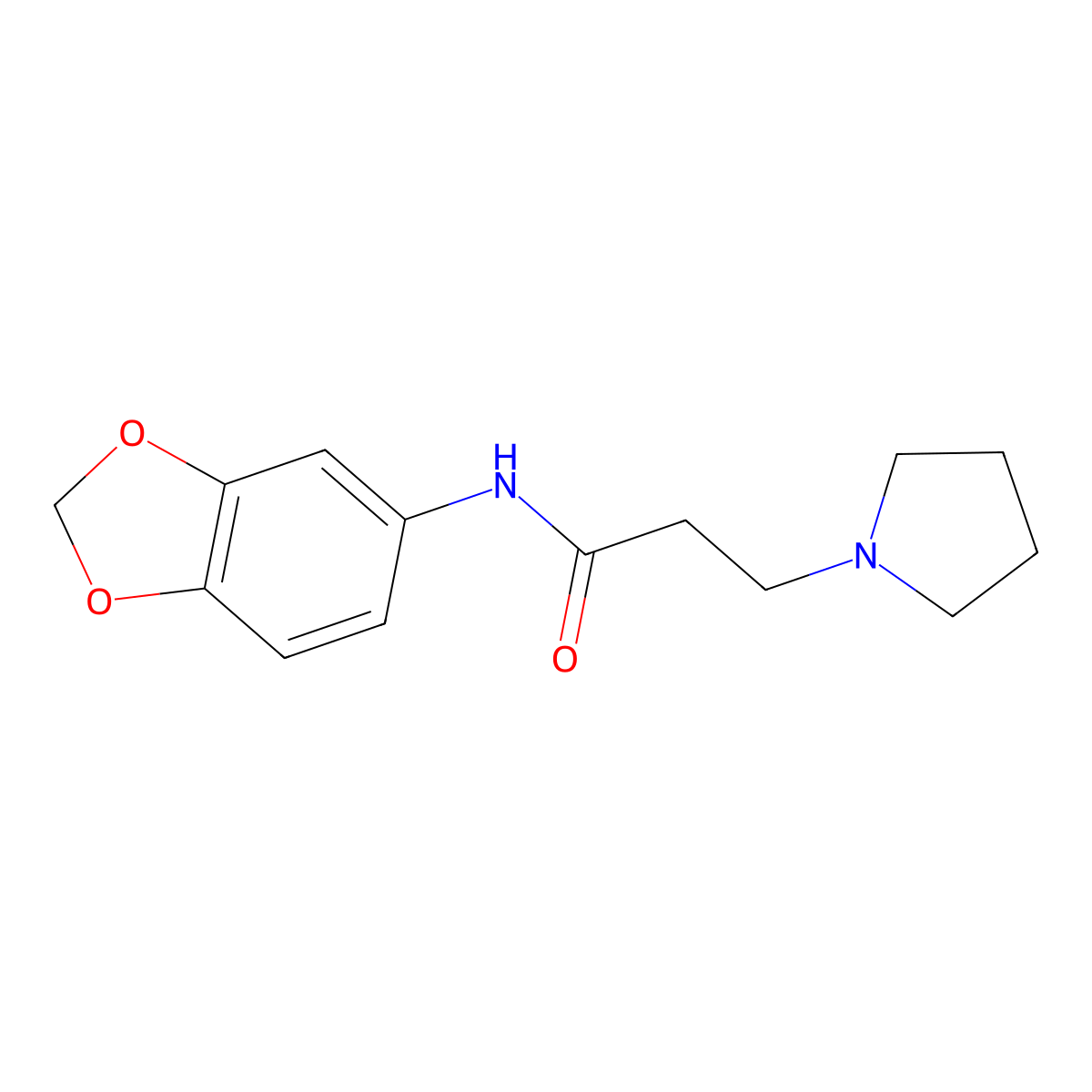 N-(1,3-benzodioxol-5-yl)-3-pyrrolidin-1-ylpropanamide molecular structure, CAS 429620-43-9