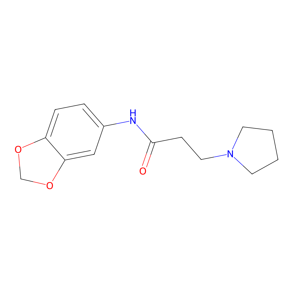N-(1,3-benzodioxol-5-yl)-3-pyrrolidin-1-ylpropanamide molecular structure, CAS 429620-43-9
