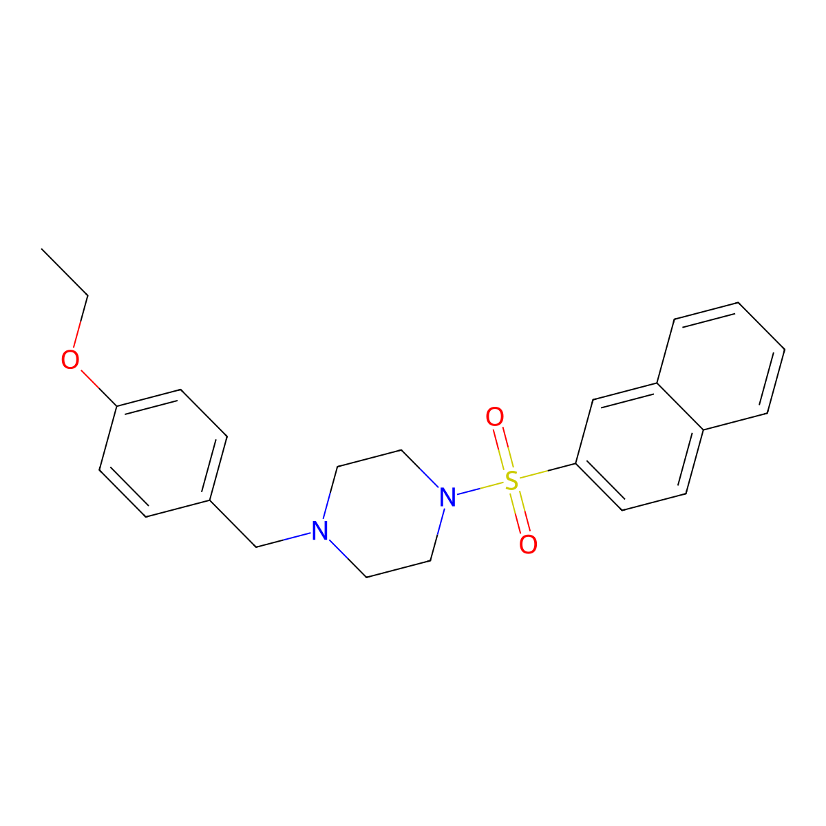 1-[(4-Ethoxyphenyl)methyl]-4-naphthalen-2-ylsulfonylpiperazine molecular structure, CAS 429620-46-2
