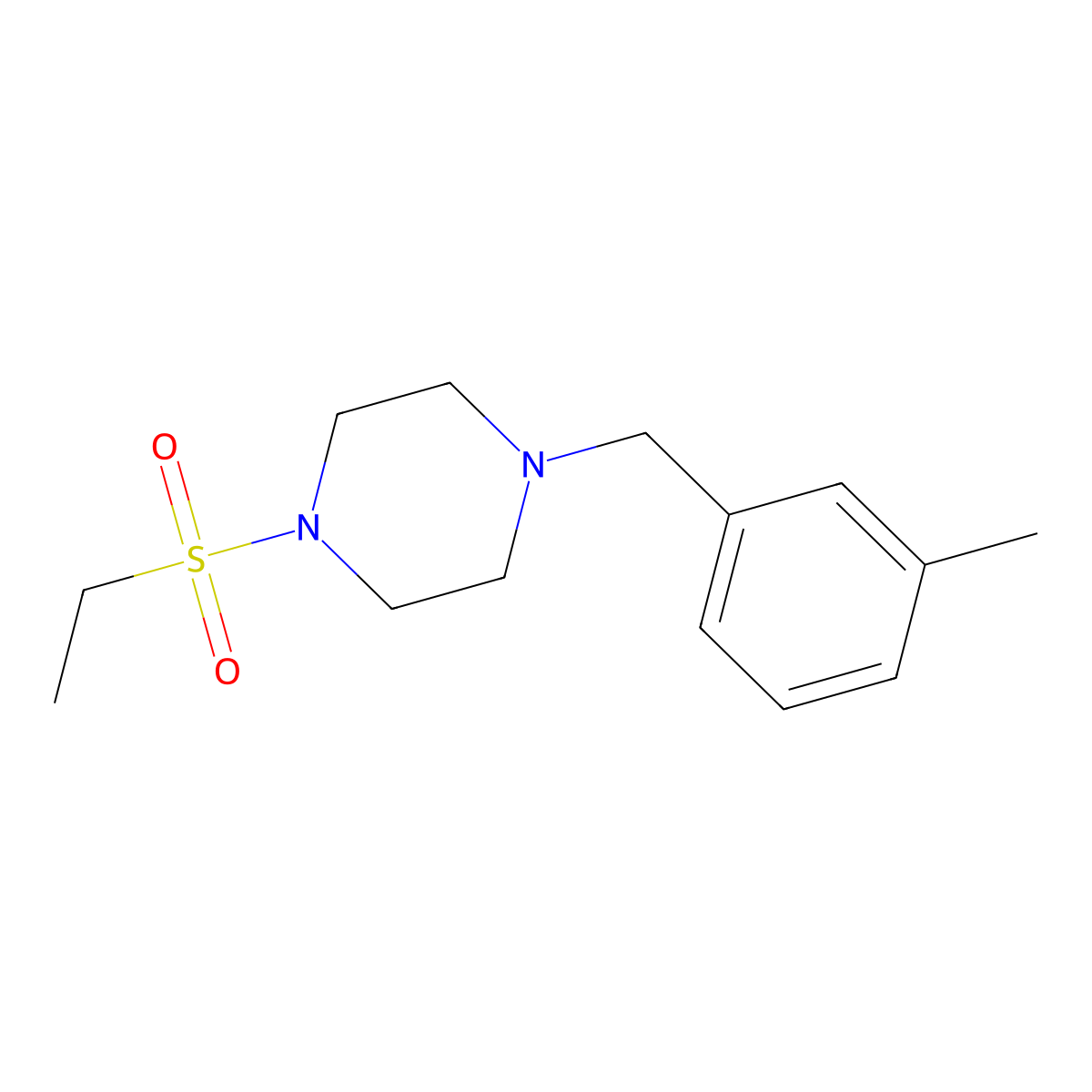1-(Ethylsulfonyl)-4-(3-methylbenzyl)piperazine molecular structure, CAS 429620-47-3