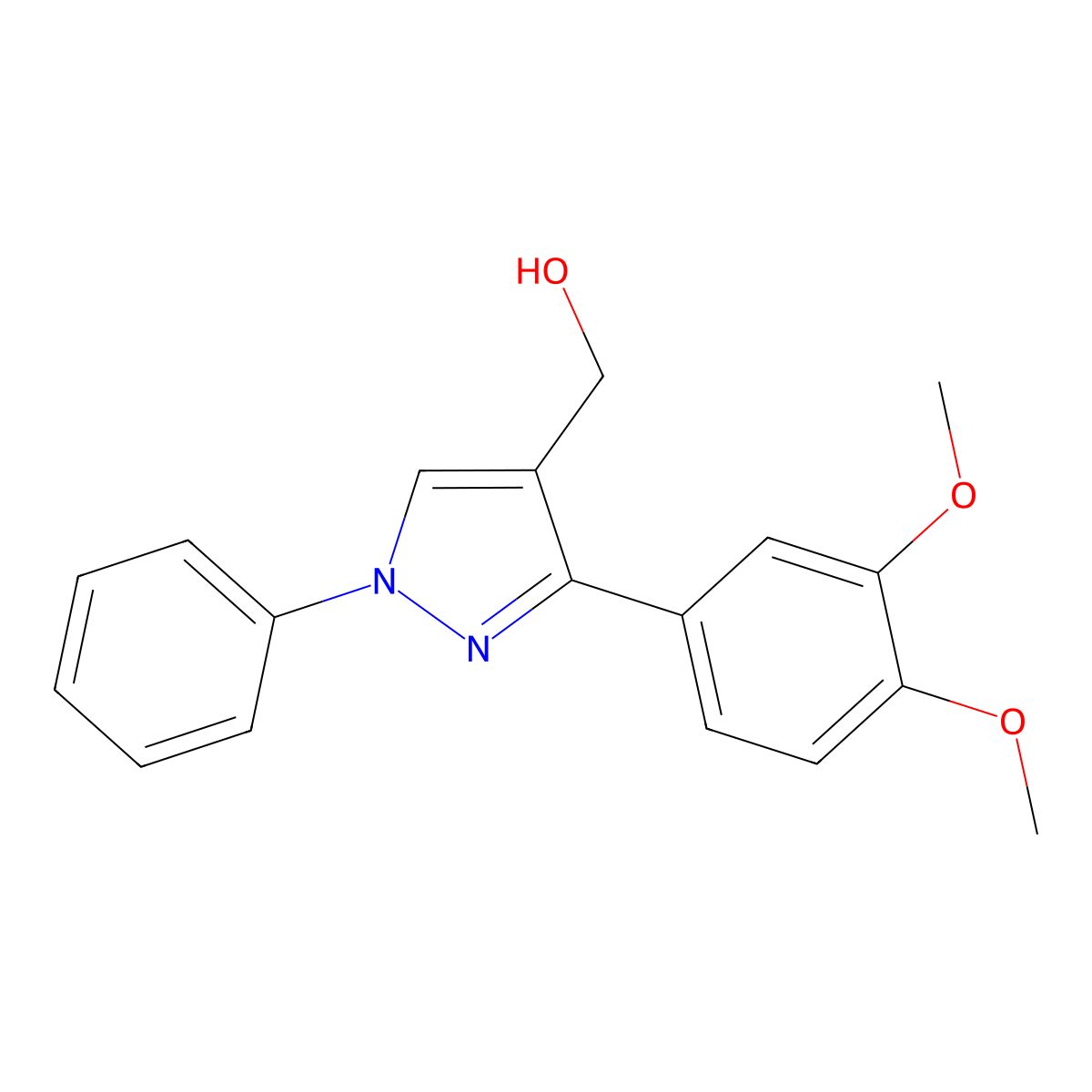 [3-(3,4-dimethoxyphenyl)-1-phenyl-1H-pyrazol-4-yl]methanol molecular structure, CAS 429620-48-4