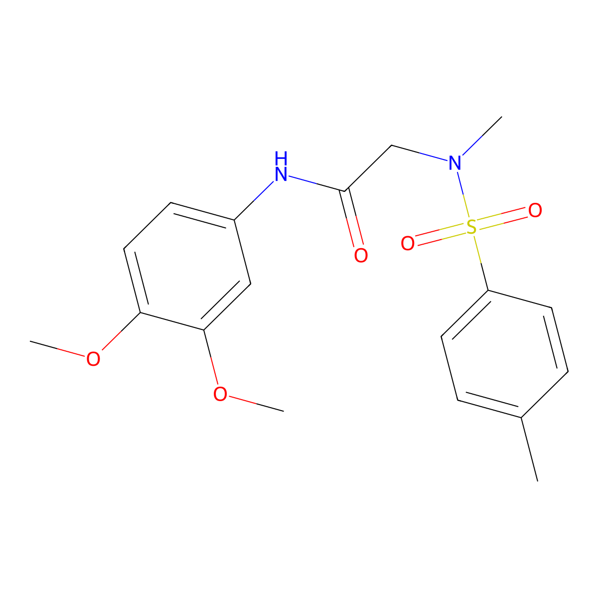 N-(3,4-dimethoxyphenyl)-2-[methyl-(4-methylphenyl)sulfonylamino]acetamide molecular structure, CAS 429620-49-5
