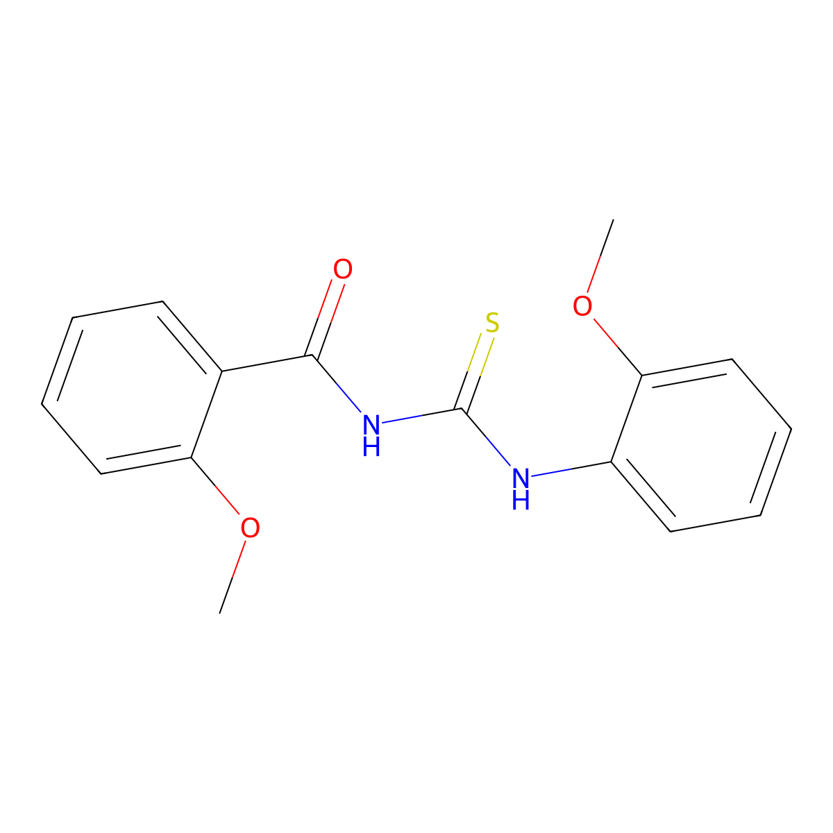 2-methoxy-N-[(2-methoxyphenyl)carbamothioyl]benzamide molecular structure, CAS 429620-55-3