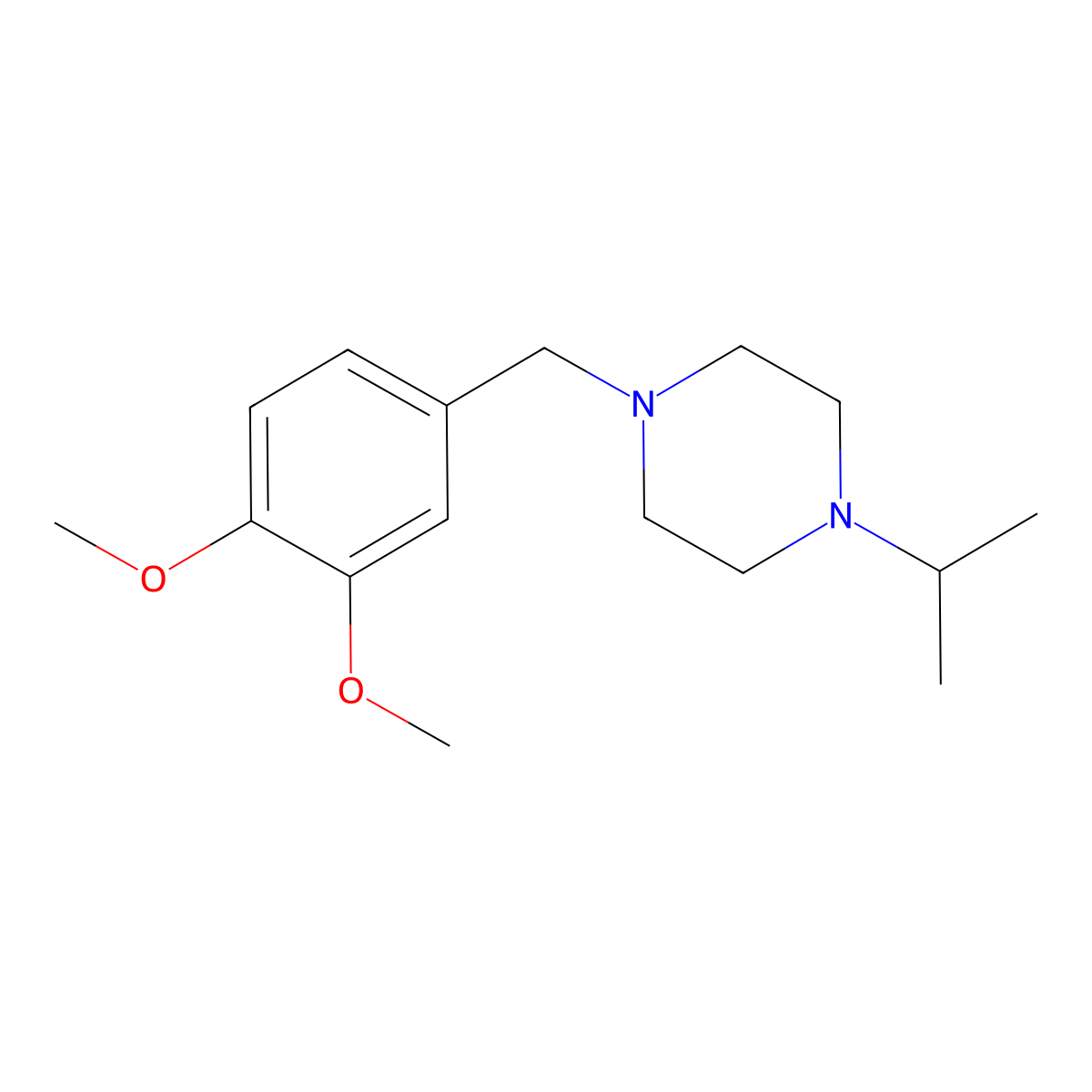 1-[(3,4-Dimethoxyphenyl)methyl]-4-propan-2-ylpiperazine molecular structure, CAS 429620-66-6