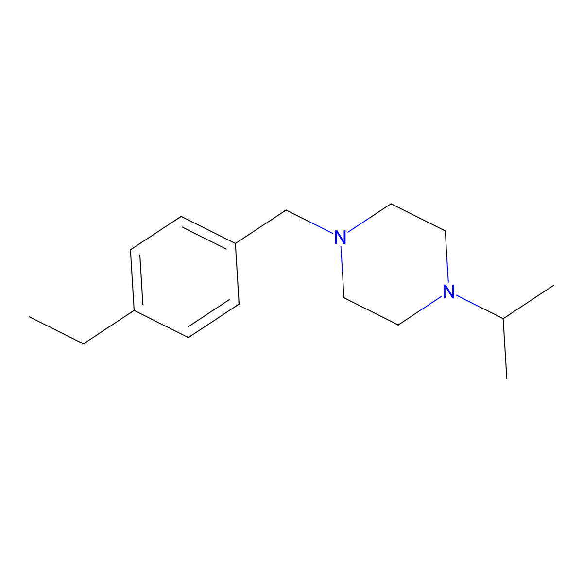1-(4-Ethylbenzyl)-4-(propan-2-yl)piperazine molecular structure, CAS 429620-71-3