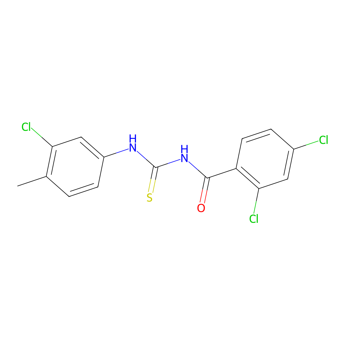 2,4-dichloro-N-[(3-chloro-4-methylphenyl)carbamothioyl]benzamide molecular structure, CAS 429620-72-4