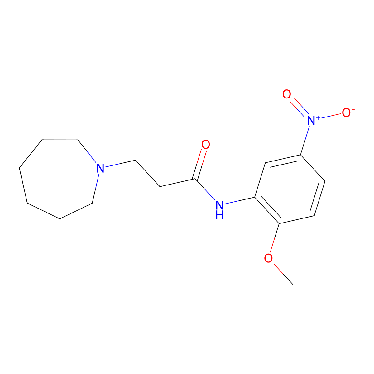 3-(azepan-1-yl)-N-(2-methoxy-5-nitrophenyl)propanamide molecular structure, CAS 429620-73-5