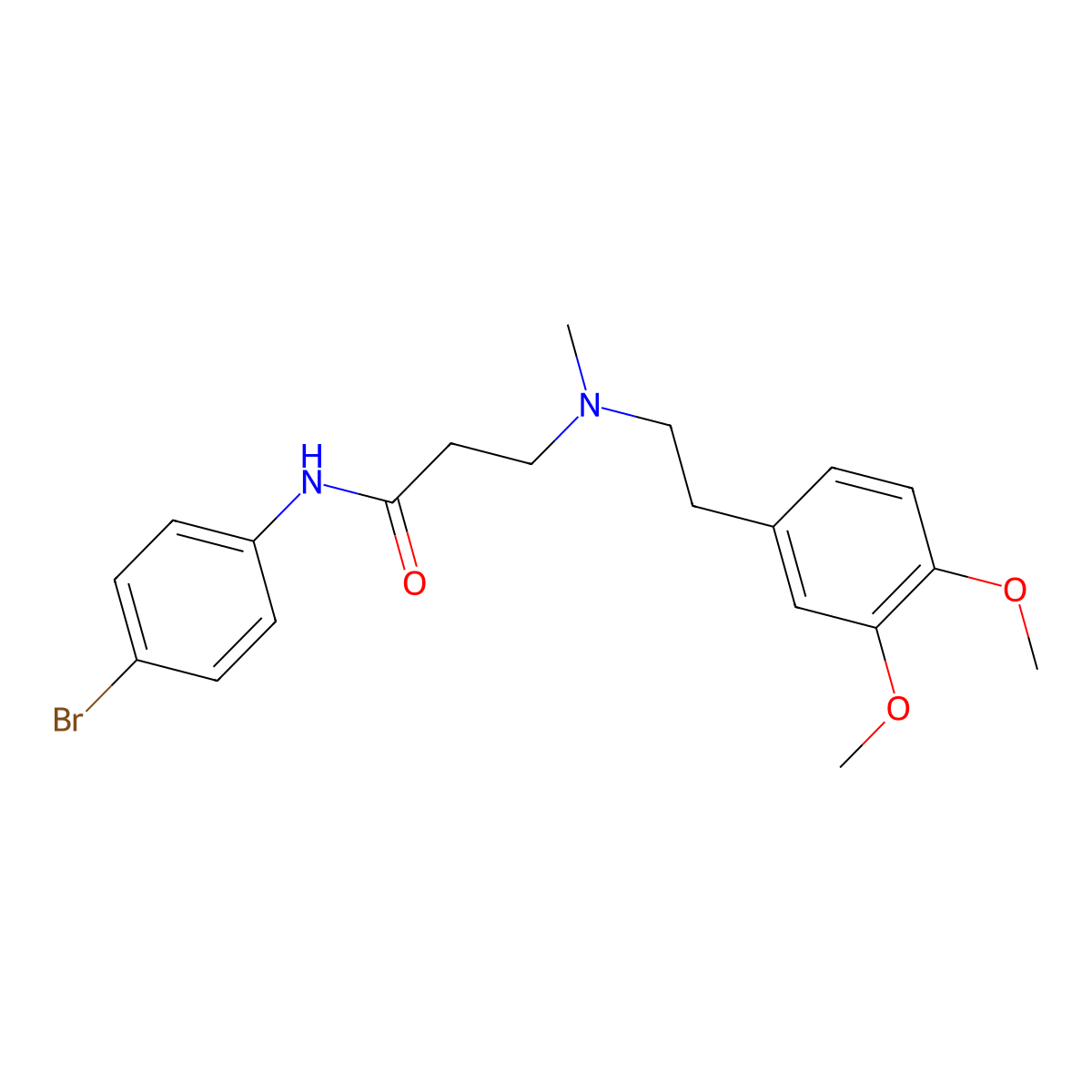 N-(4-bromophenyl)-3-[2-(3,4-dimethoxyphenyl)ethyl-methylamino]propanamide molecular structure, CAS 429620-77-9