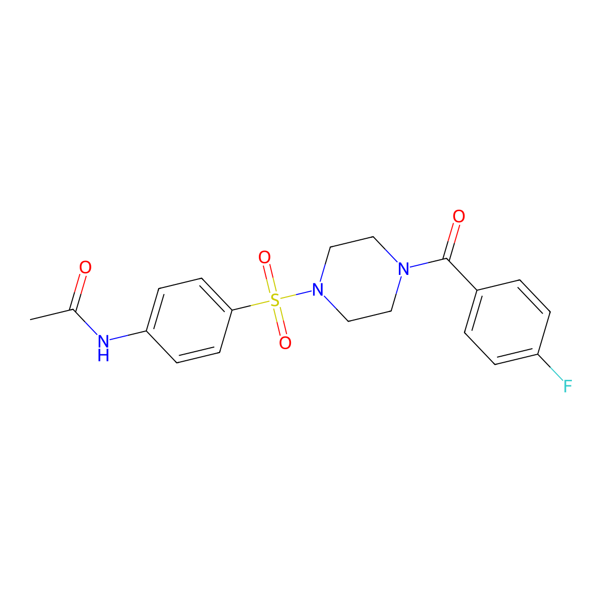 N-[4-[4-(4-fluorobenzoyl)piperazin-1-yl]sulfonylphenyl]acetamide molecular structure, CAS 429620-87-1