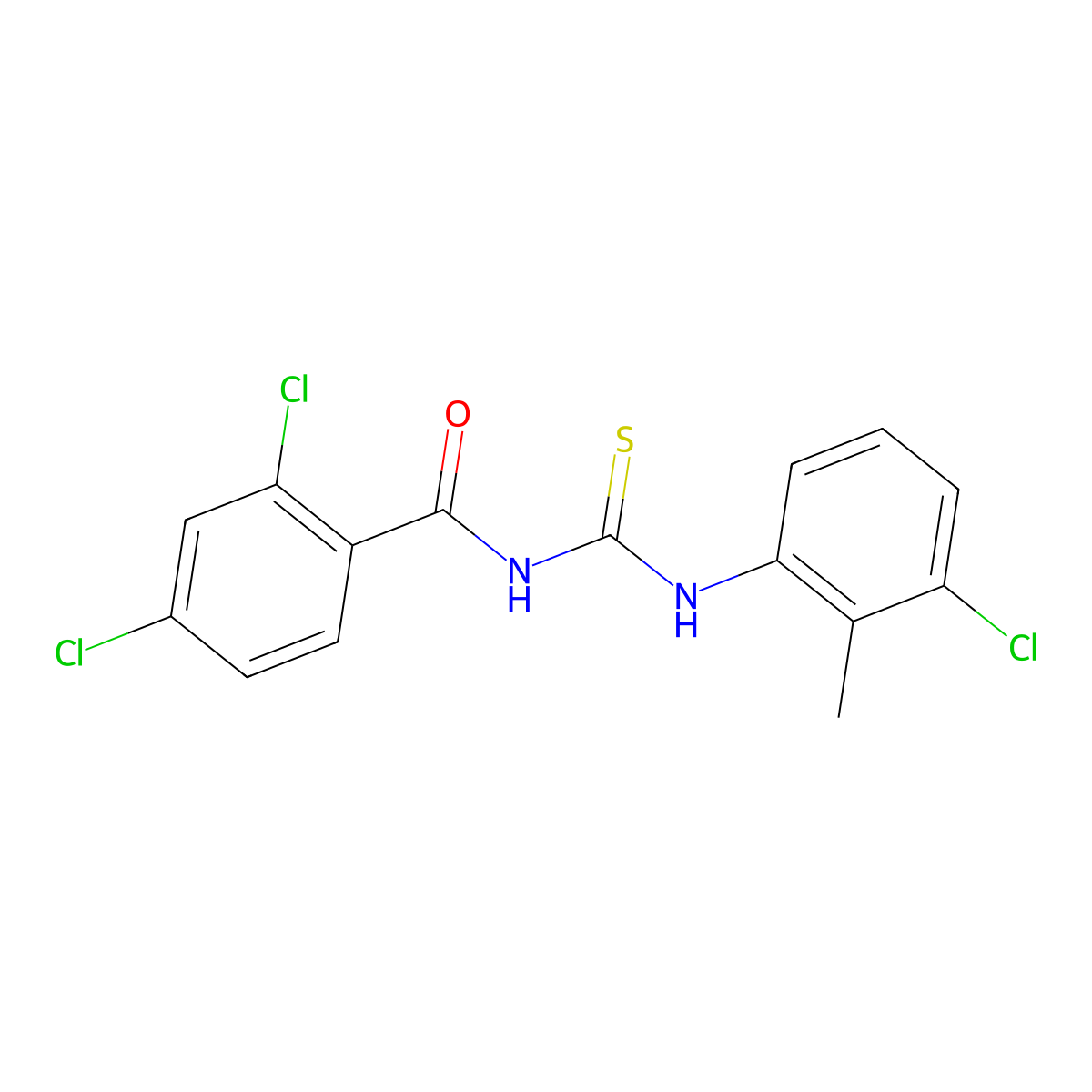 2,4-dichloro-N-[(3-chloro-2-methylphenyl)carbamothioyl]benzamide molecular structure, CAS 429621-11-4