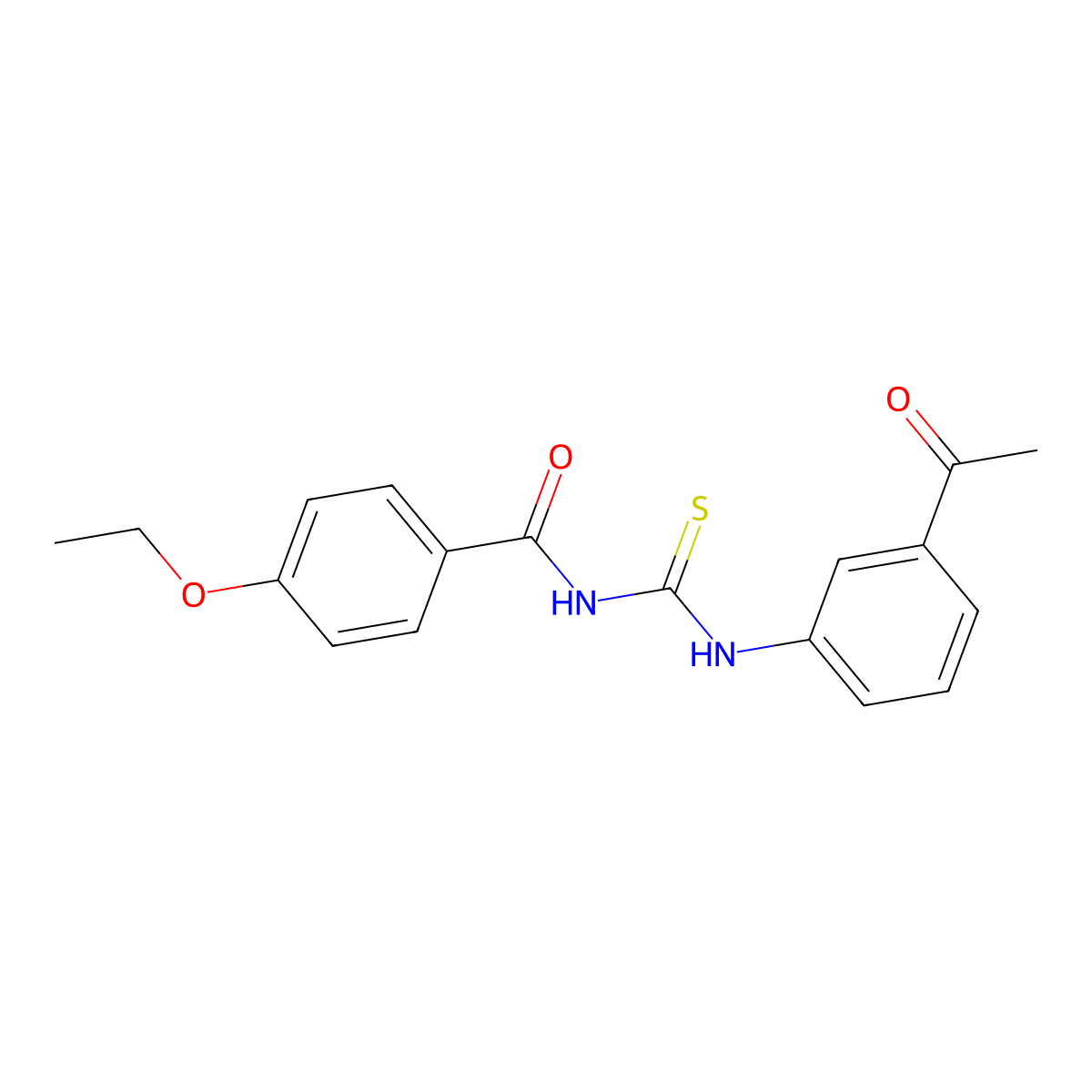 N-[(3-acetylphenyl)carbamothioyl]-4-ethoxybenzamide molecular structure, CAS 429621-20-5