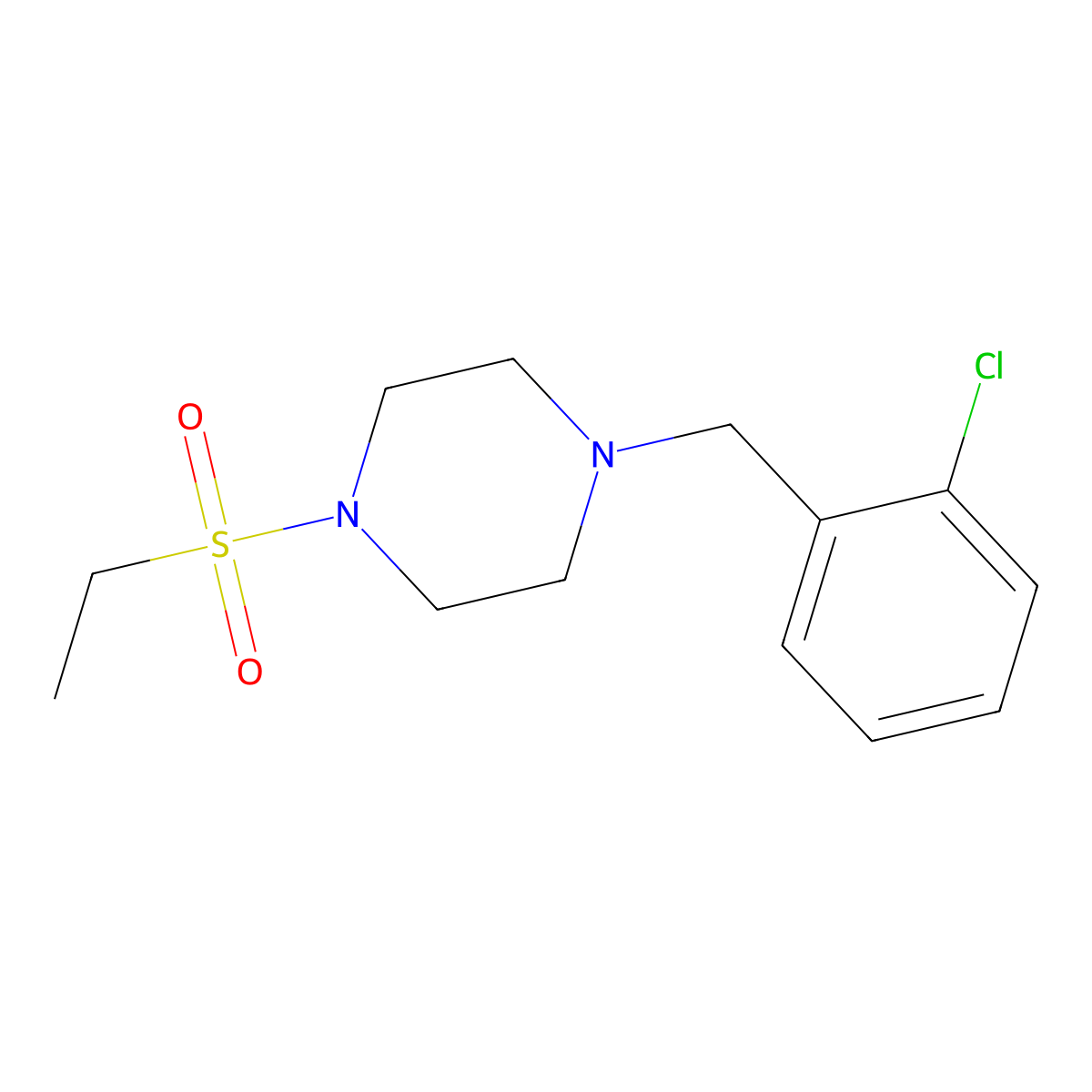 1-(2-Chlorobenzyl)-4-(ethylsulfonyl)piperazine molecular structure, CAS 429621-38-5