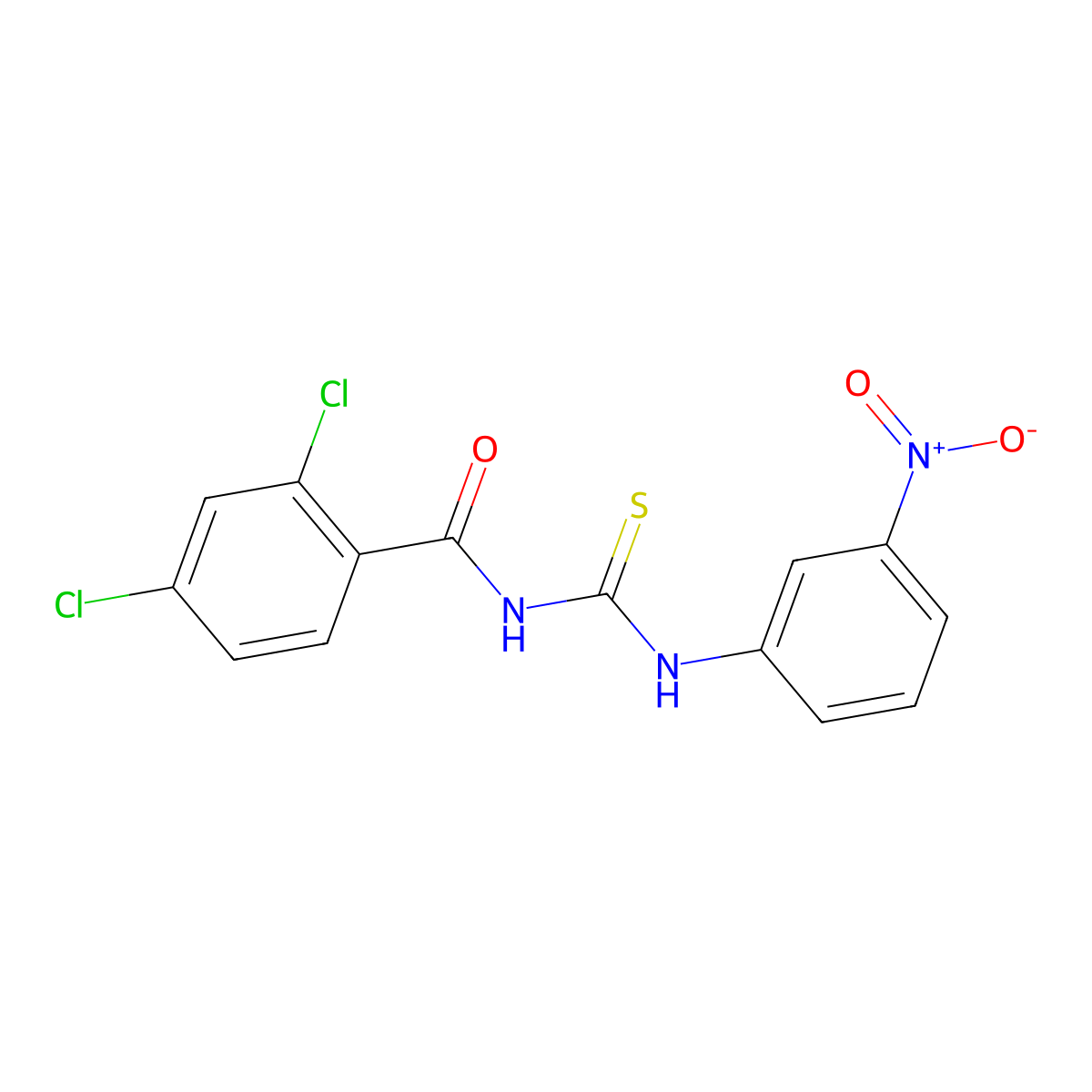 2,4-dichloro-N-[(3-nitrophenyl)carbamothioyl]benzamide molecular structure, CAS 429621-41-0