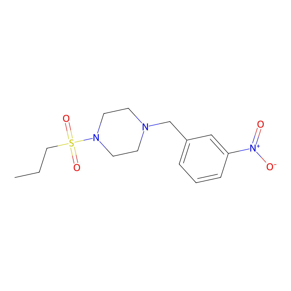 1-(3-Nitrobenzyl)-4-(propylsulfonyl)piperazine molecular structure, CAS 429621-45-4