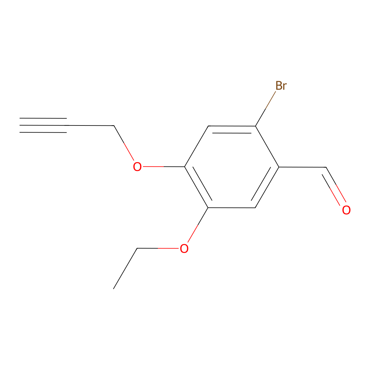 2-Bromo-5-ethoxy-4-(prop-2-yn-1-yloxy)benzaldehyde molecular structure, CAS 429621-52-3
